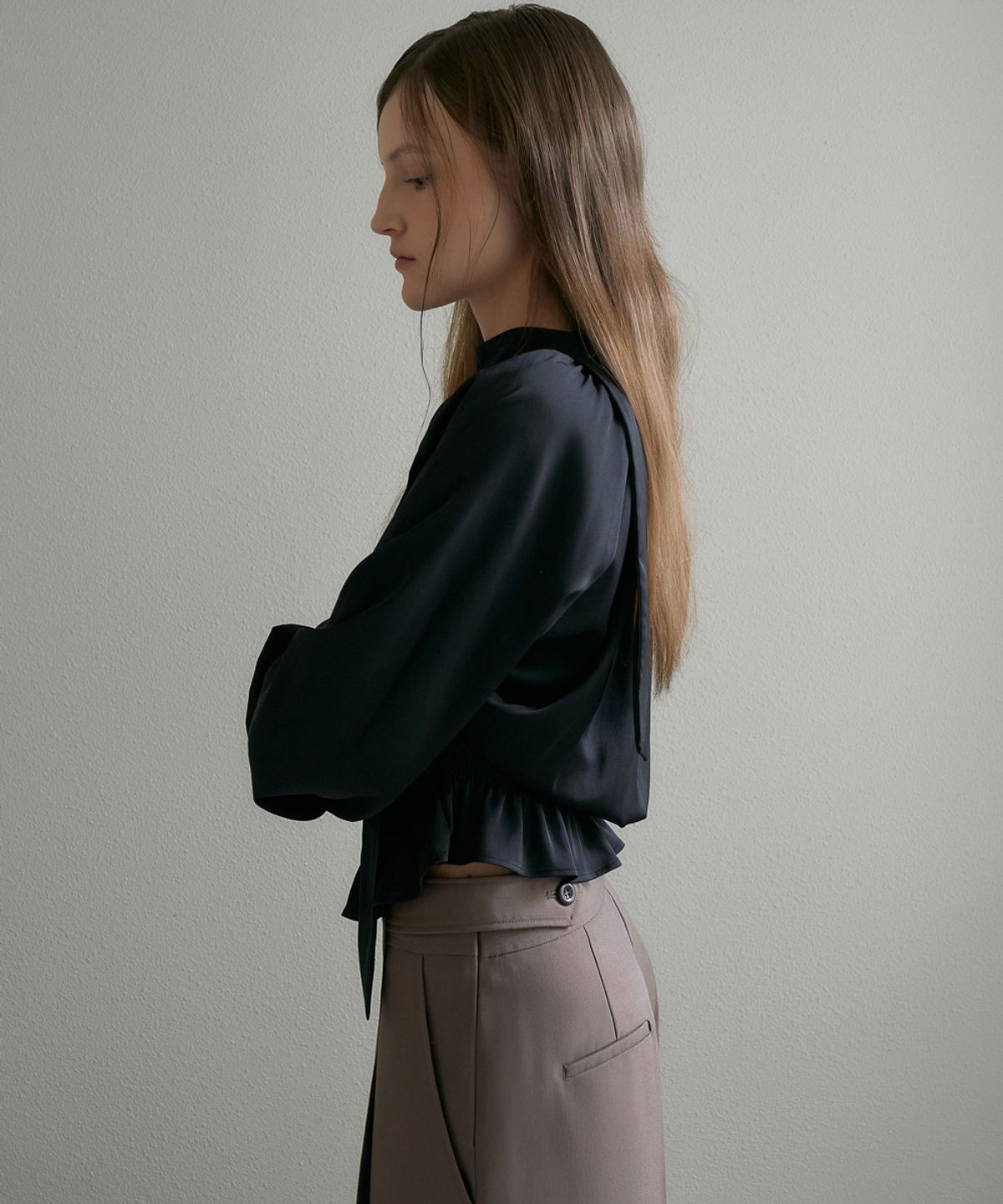 드헤베(DEHEVE) Tailored Wide Slacks [Brown]