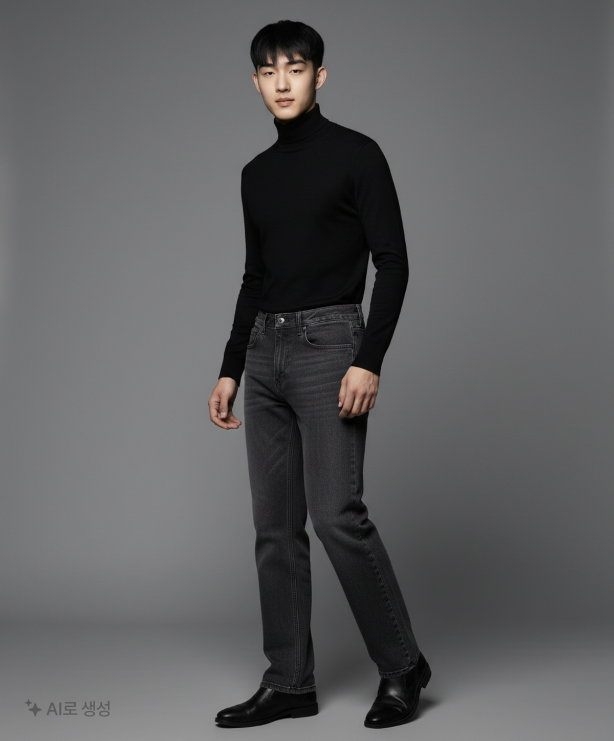 무신사 스탠다드(MUSINSA STANDARD) CALIK 스트레이트 데님 팬츠 [워시드 블랙] 30