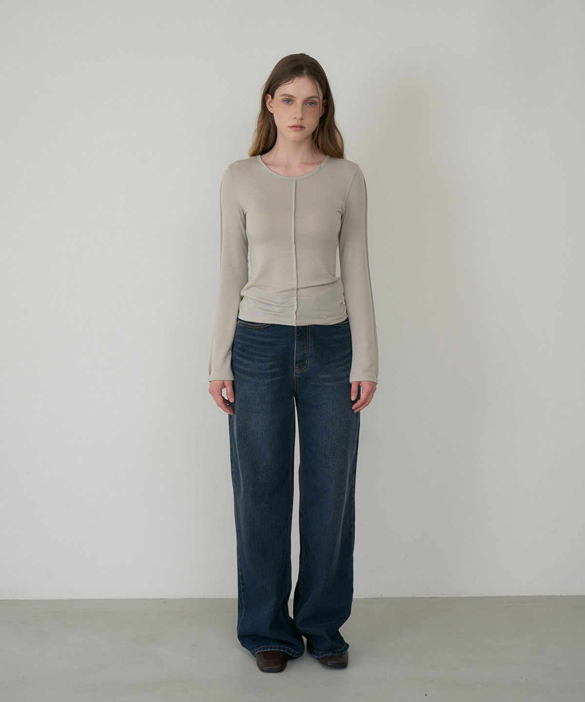 드헤베(DEHEVE) Soft Layer Slim Long Sleeve [Beige]