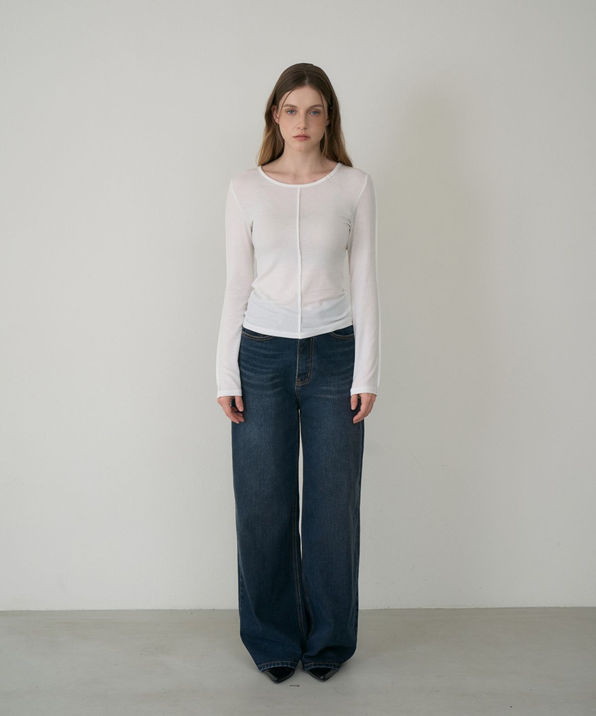 드헤베(DEHEVE) Soft Layer Slim Long Sleeve [Ivory]