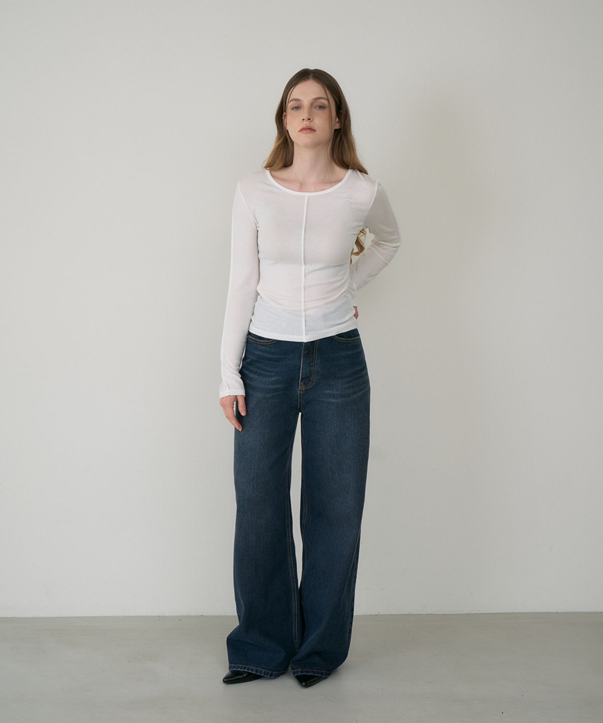 드헤베(DEHEVE) Soft Layer Slim Long Sleeve [Ivory]