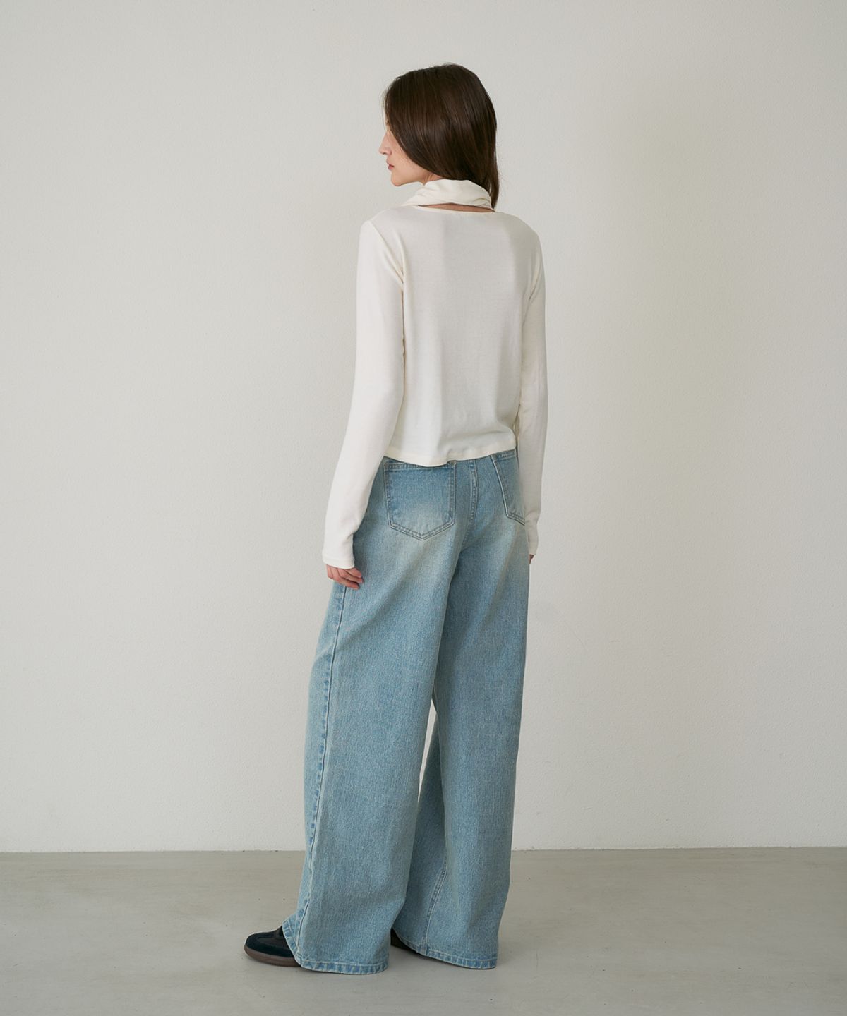 드헤베(DEHEVE) Drape Scarf Long Sleeve [Ivory]