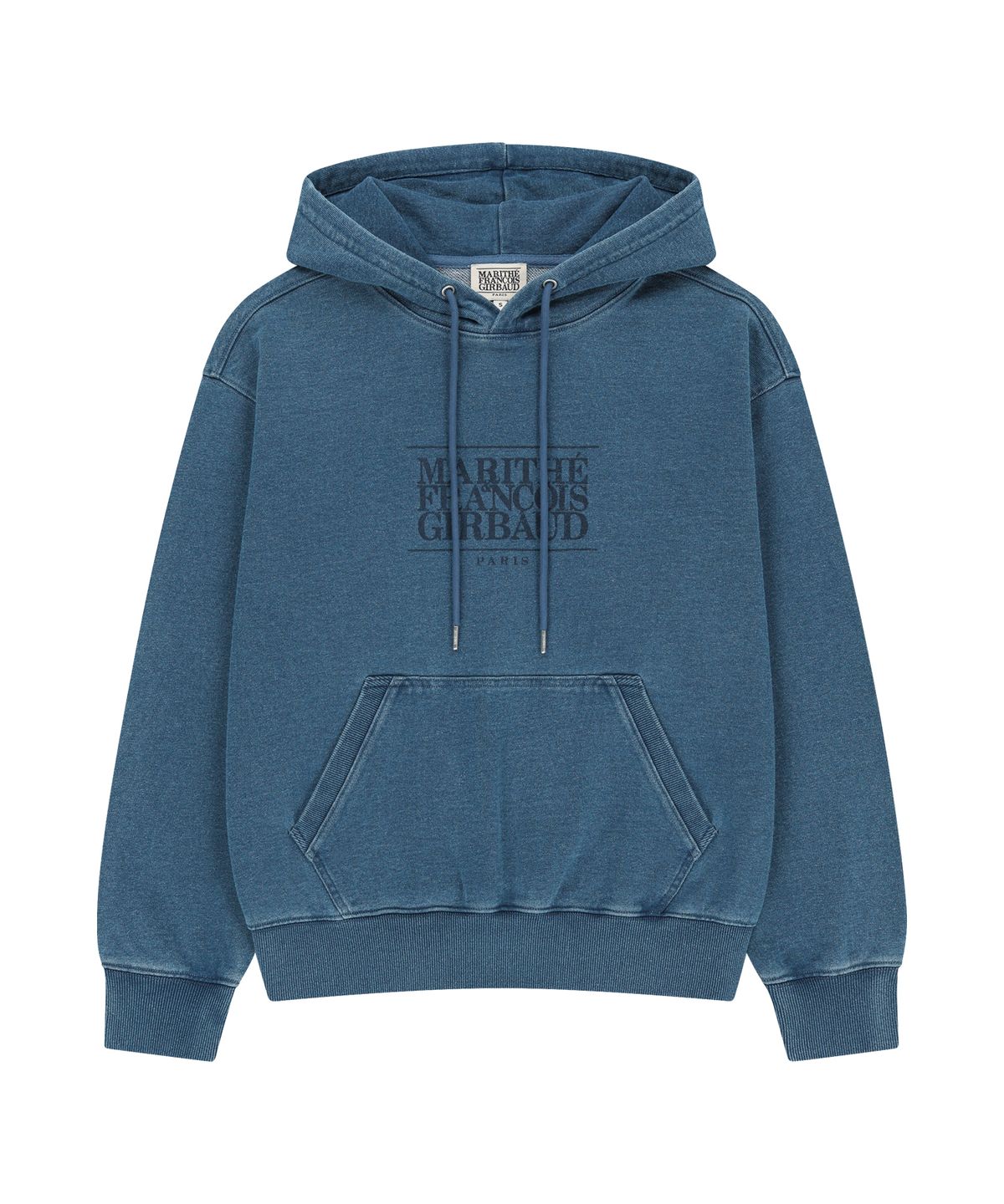 마리떼 프랑소와 저버(MARITHÉ + FRANҪOIS GIRBAUD) CRACK CLASSIC LOGO DYEING OVERSIZED HOODIE blue