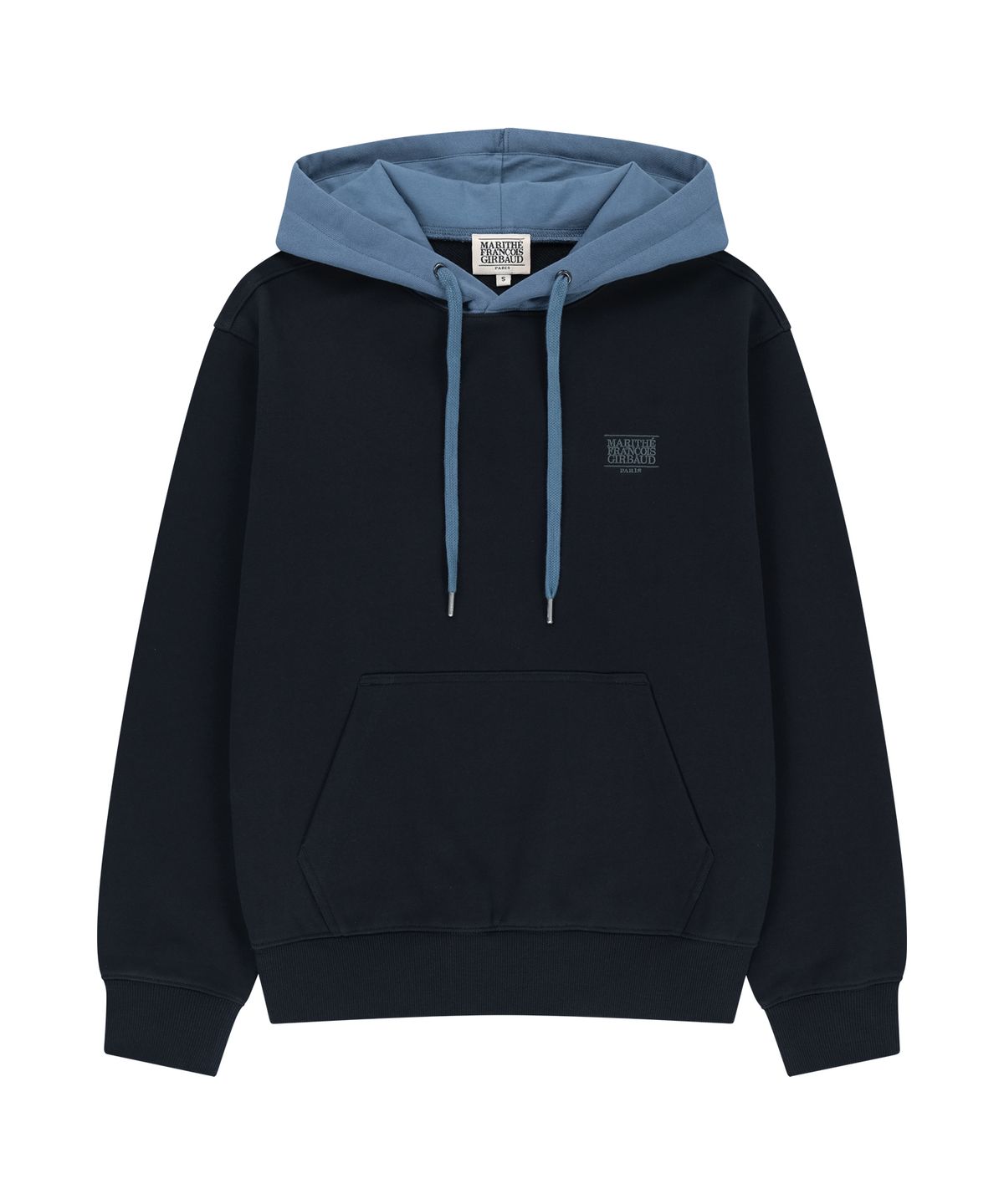 마리떼 프랑소와 저버(MARITHÉ + FRANҪOIS GIRBAUD) SMALL CLASSIC LOGO EMBROIDERY HOODIE navy