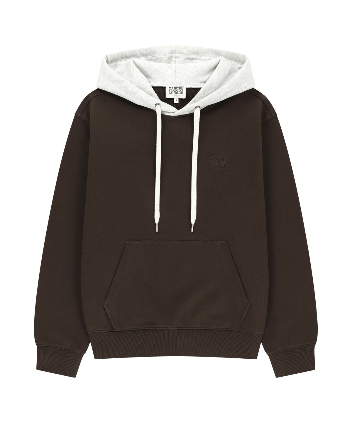 마리떼 프랑소와 저버(MARITHÉ + FRANҪOIS GIRBAUD) SMALL CLASSIC LOGO EMBROIDERY HOODIE brown