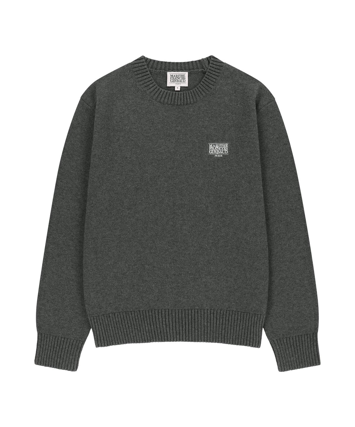마리떼 프랑소와 저버(MARITHÉ + FRANҪOIS GIRBAUD) SMALL CLASSIC LOGO KNIT PULLOVER charcoal