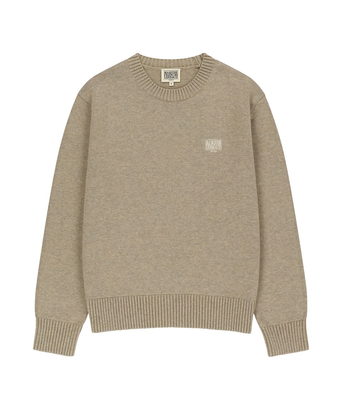 마리떼 프랑소와 저버(MARITHÉ + FRANҪOIS GIRBAUD) SMALL CLASSIC LOGO KNIT PULLOVER oatmeal