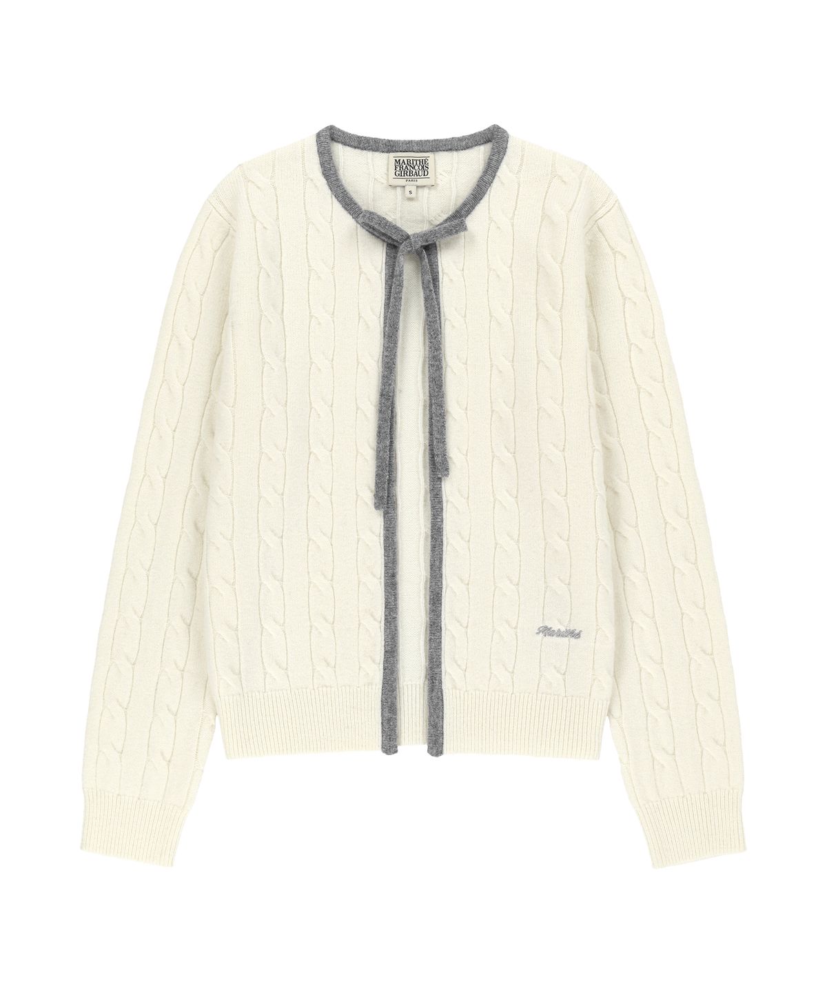 마리떼 프랑소와 저버(MARITHÉ + FRANҪOIS GIRBAUD) W RIBBON CARDIGAN ivory