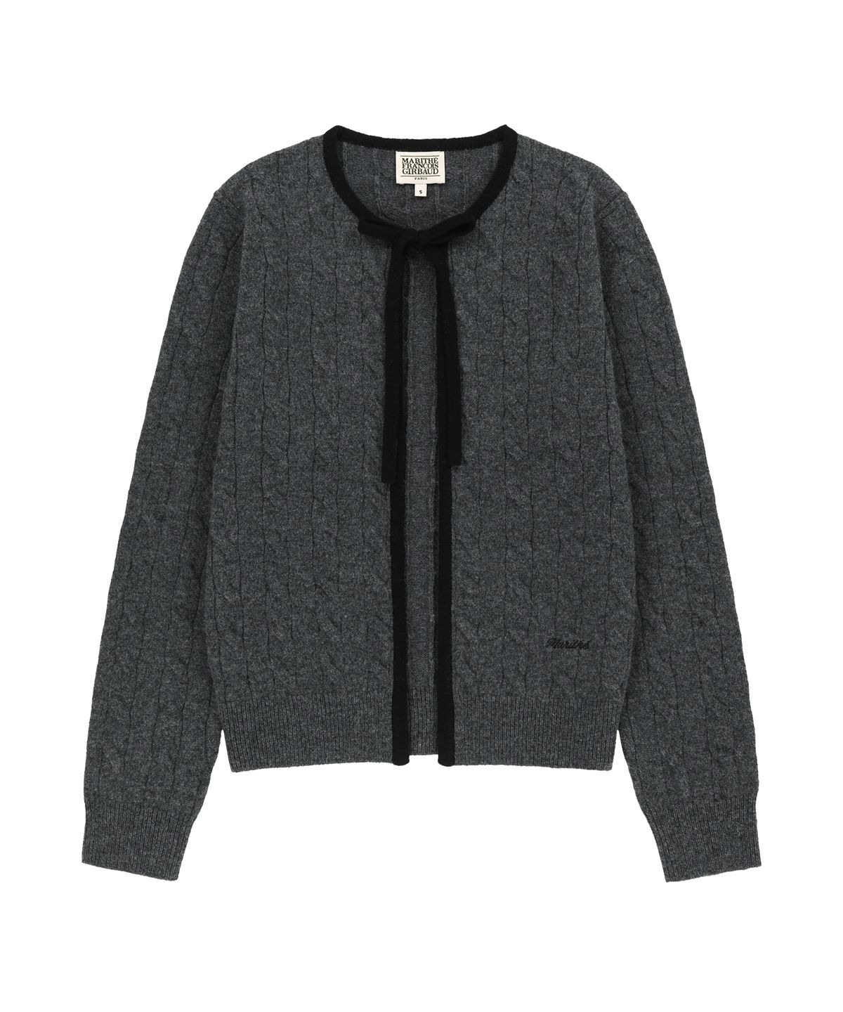 마리떼 프랑소와 저버(MARITHÉ + FRANҪOIS GIRBAUD) W RIBBON CARDIGAN charcoal