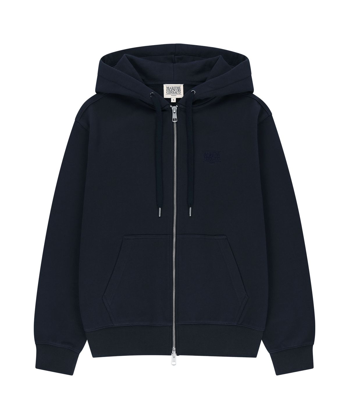 마리떼 프랑소와 저버(MARITHÉ + FRANҪOIS GIRBAUD) BACK CLASSIC LOGO HOODIE ZIPUP navy