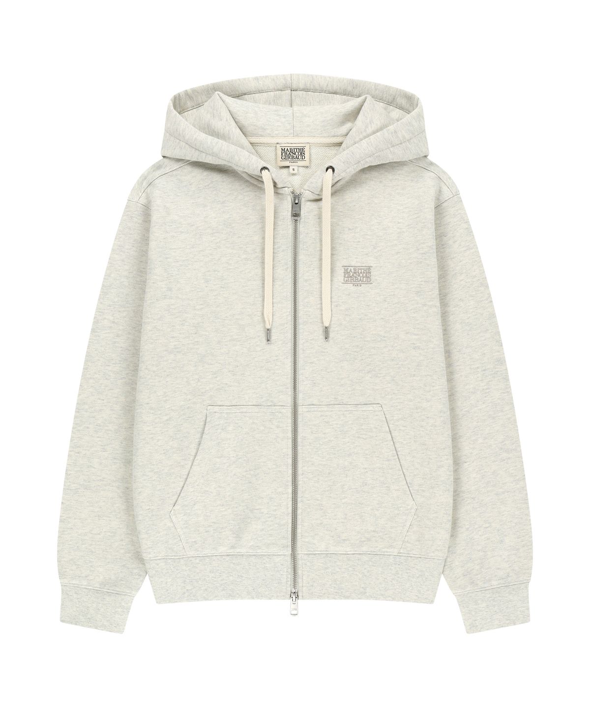 마리떼 프랑소와 저버(MARITHÉ + FRANҪOIS GIRBAUD) BACK CLASSIC LOGO HOODIE ZIPUP oatmeal