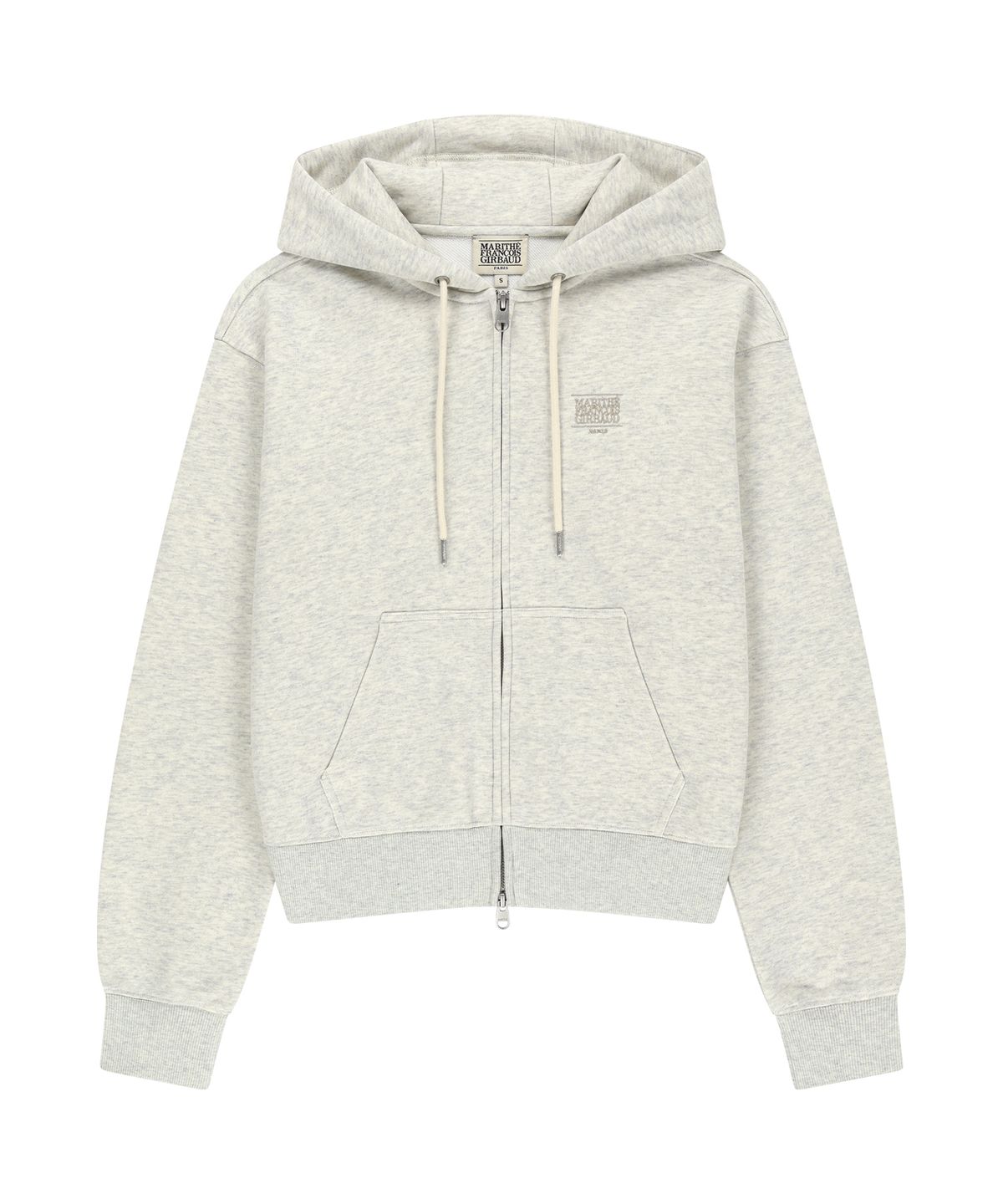 마리떼 프랑소와 저버(MARITHÉ + FRANҪOIS GIRBAUD) W SMALL CLASSIC LOGO HOODIE ZIPUP oatmeal