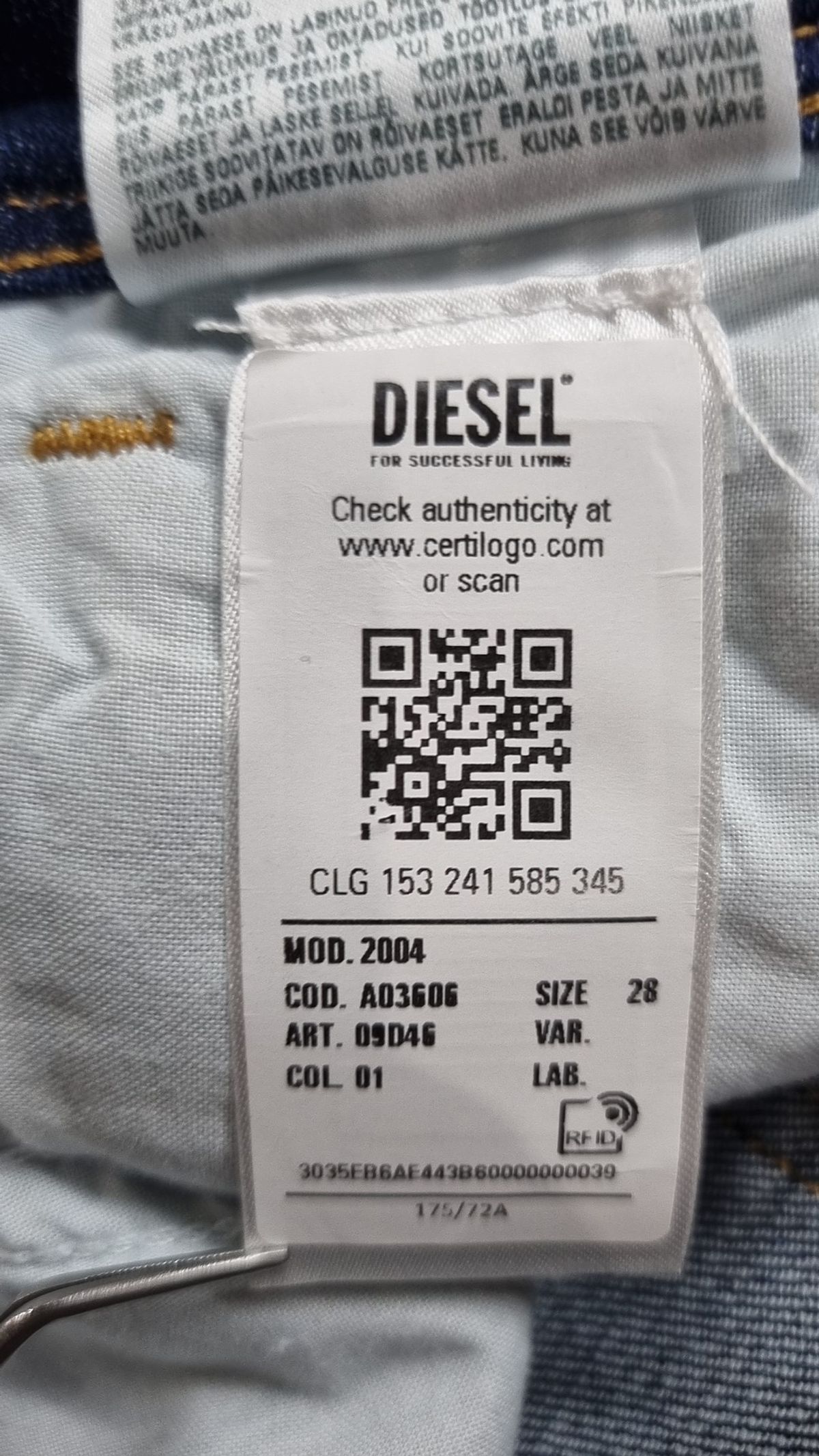 디젤(DIESEL) 청/데님 팬츠 28