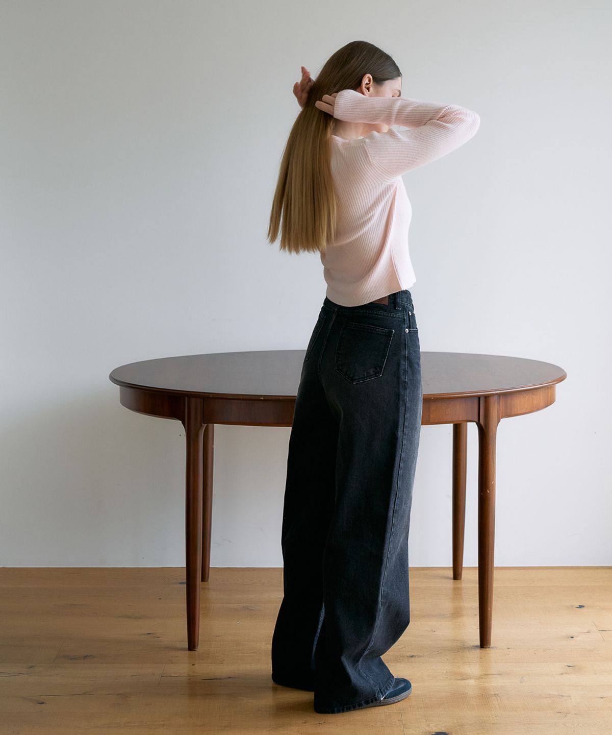 드헤베(DEHEVE) Slim Rib Cardigan [Pink]