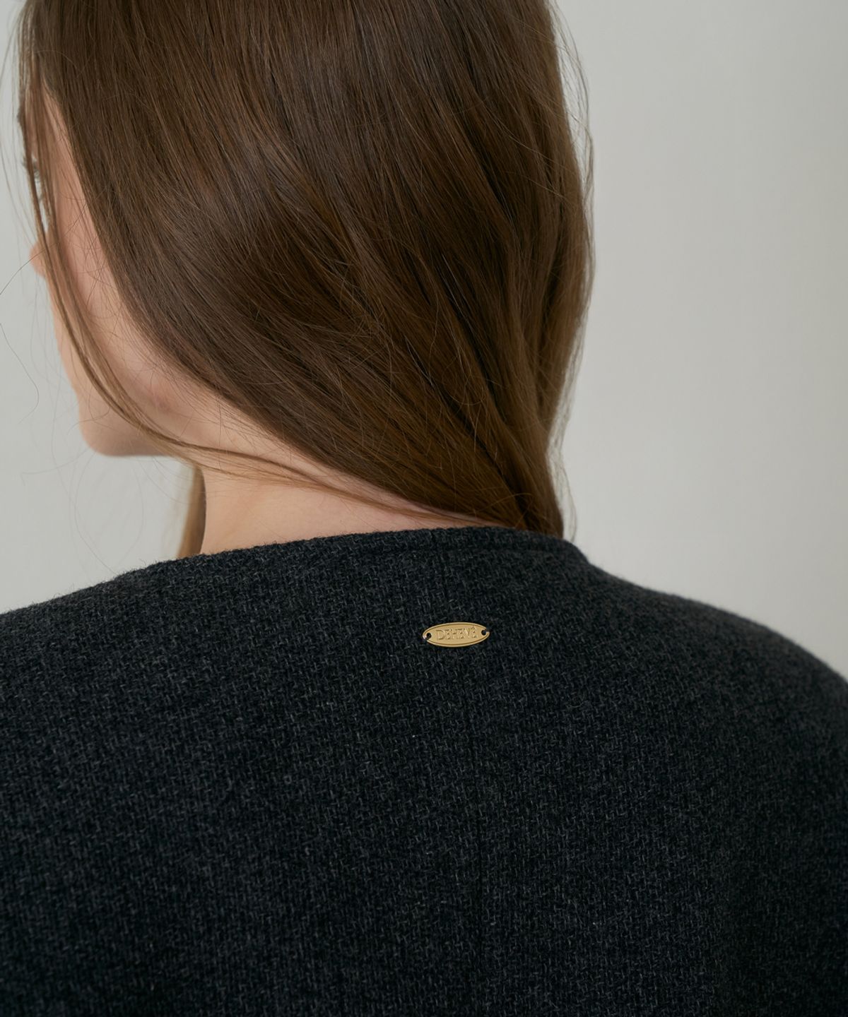 드헤베(DEHEVE) Classic Wool Collarless Jacket [Charcoal]