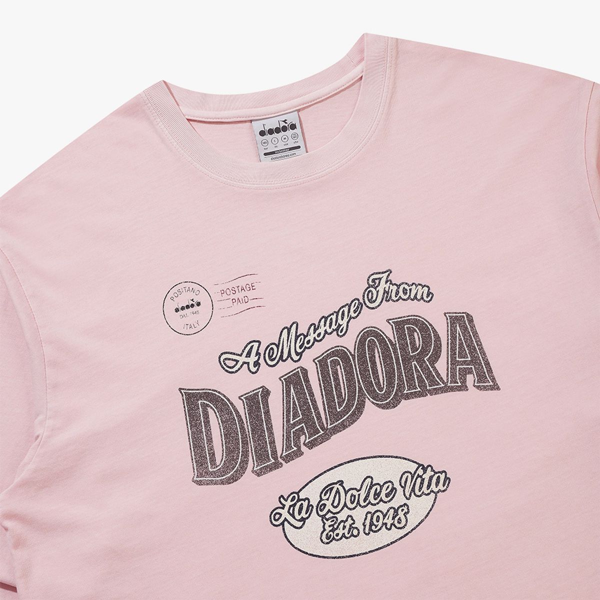 디아도라(diadora) 그래픽 피그먼트 다잉 긴팔 티셔츠 PINK