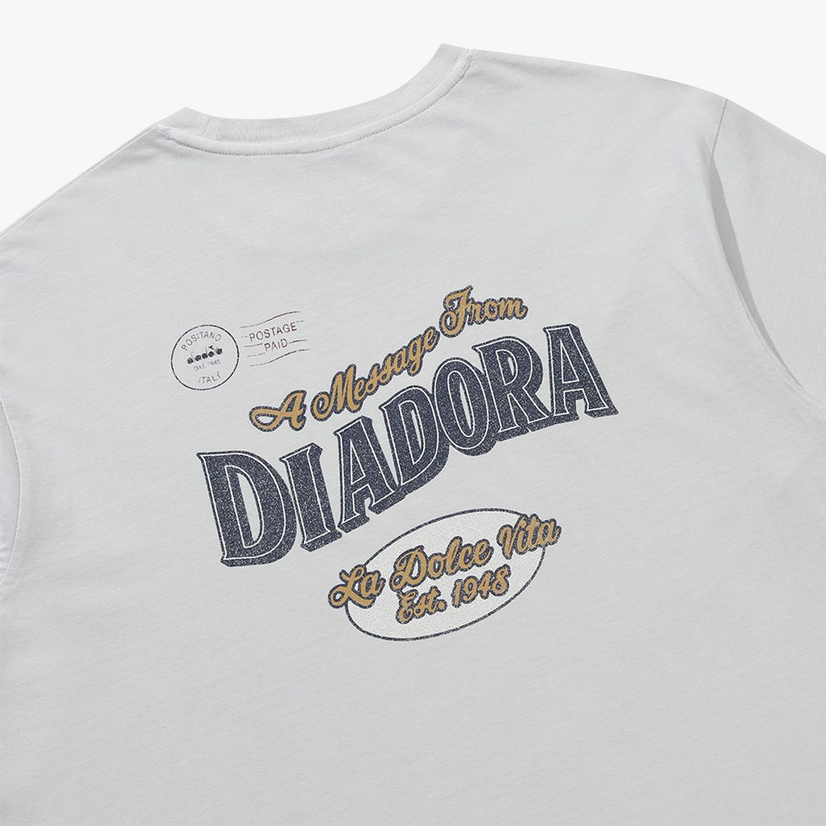 디아도라(diadora) 그래픽 피그먼트 다잉 반팔 티셔츠 GREY