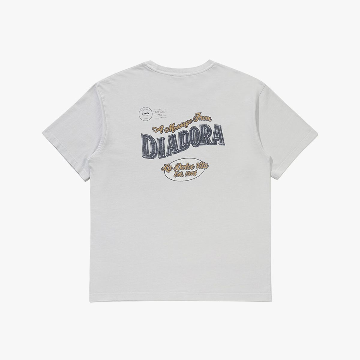 디아도라(diadora) 그래픽 피그먼트 다잉 반팔 티셔츠 GREY
