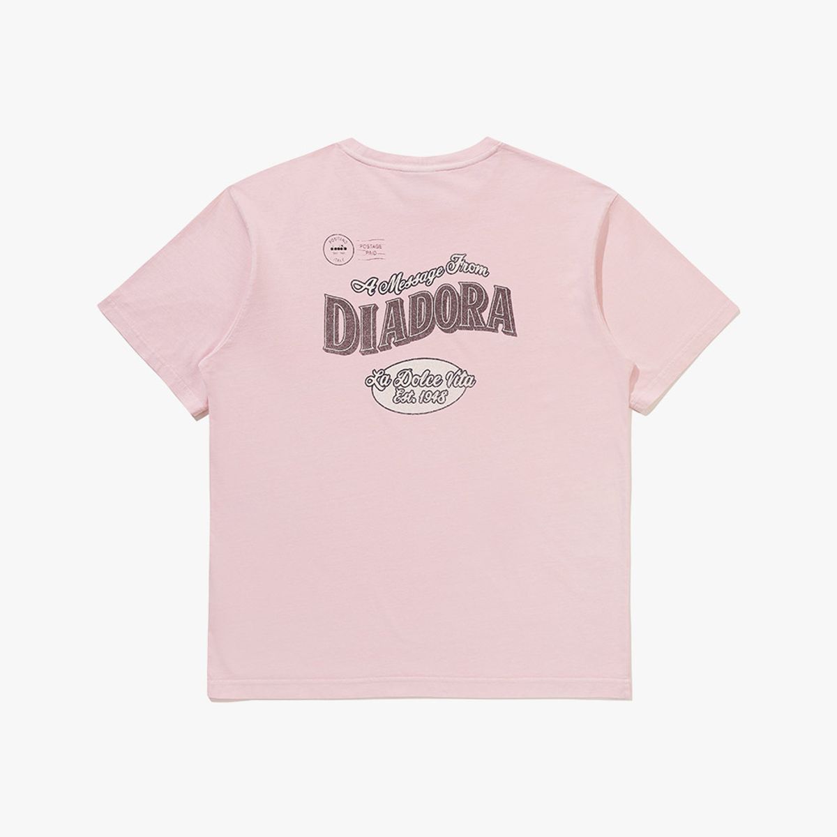 디아도라(diadora) 그래픽 피그먼트 다잉 반팔 티셔츠 PINK