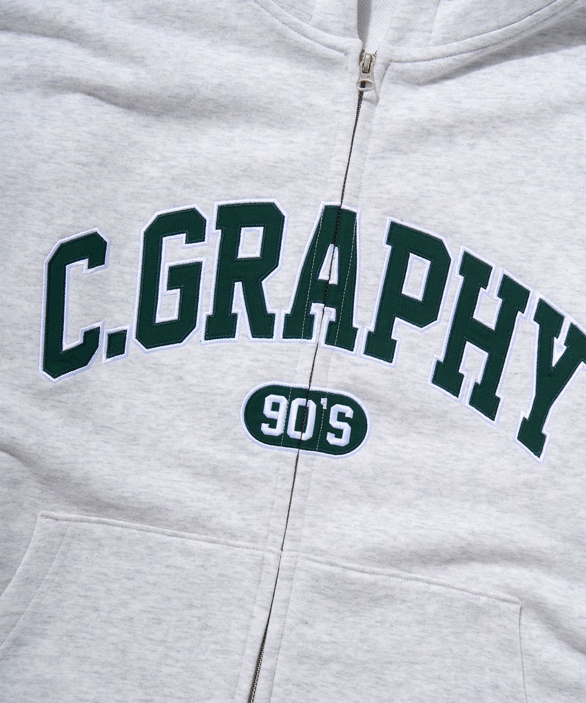 코드그라피(CGP) C.GRAPHY 아치 로고 후드 집업-오트밀
