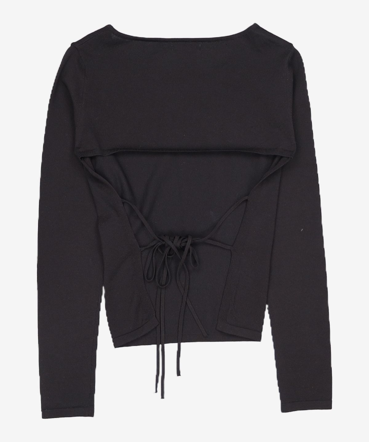 앙개(ANGGAE) Back Ribbon 2Way Pullover  Black S
