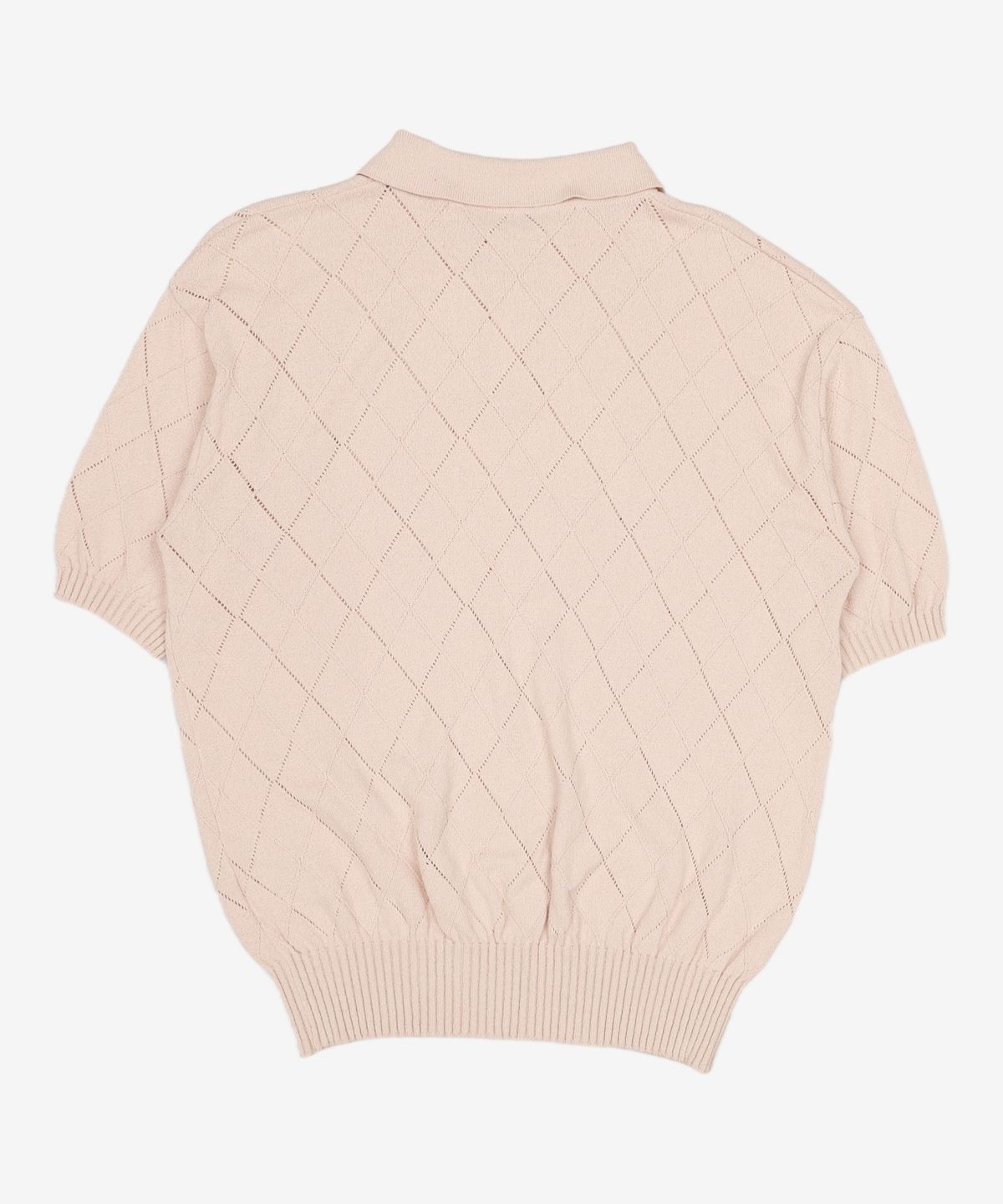 유스(YOUTH) Argyle Knit Collar Half T-Shirt M