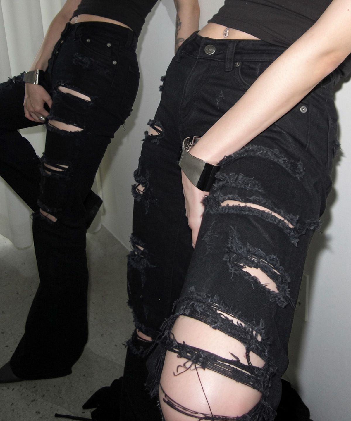 오도어(ODOR) Vintage distressed raw jean