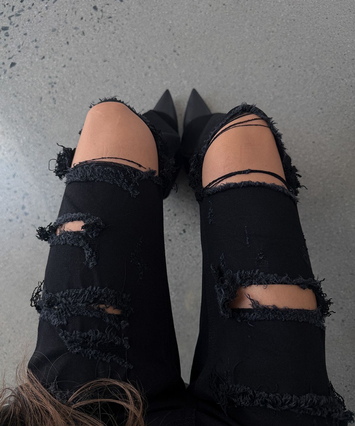 오도어(ODOR) Vintage distressed raw jean