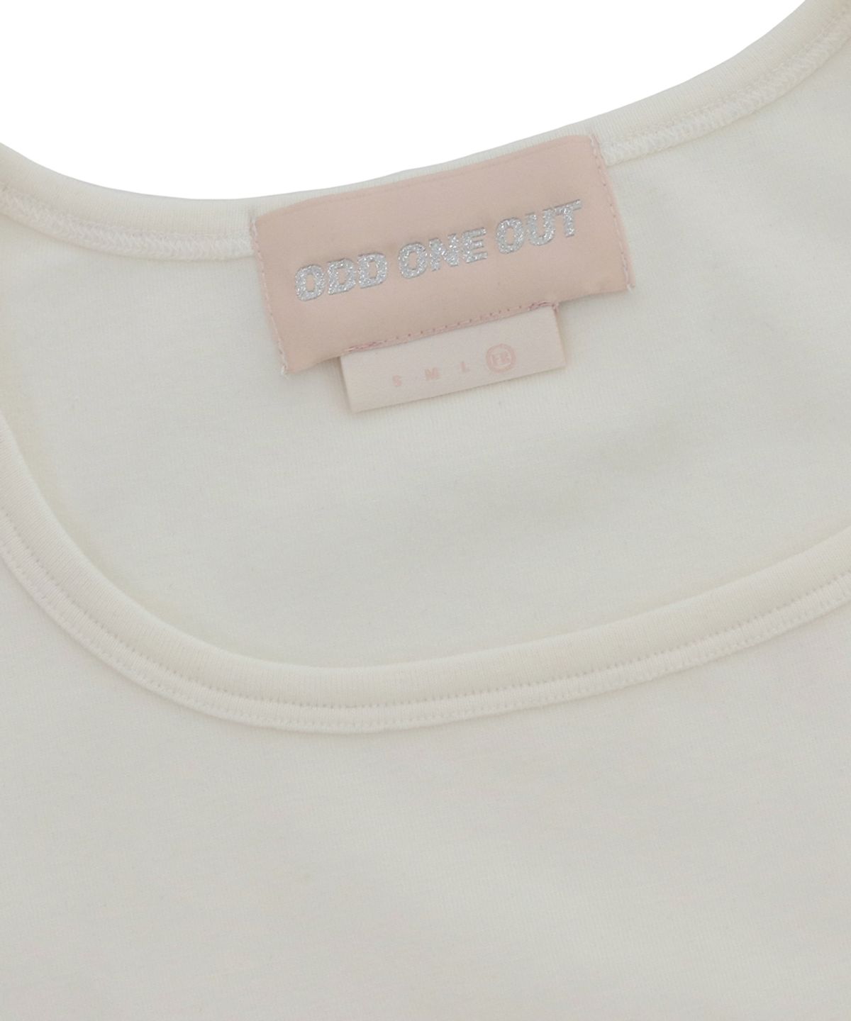 오드원아웃(ODDONEOUT) MONO SQUARE NECK T-SHIRTS CREAM