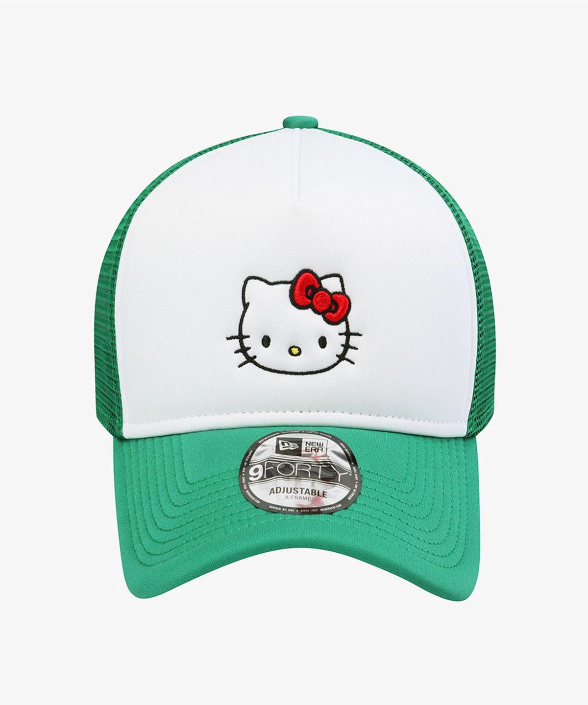 뉴에라(NEW ERA) 산리오 헬로 키티 A프레임 트러커 볼캡 켈리 그린