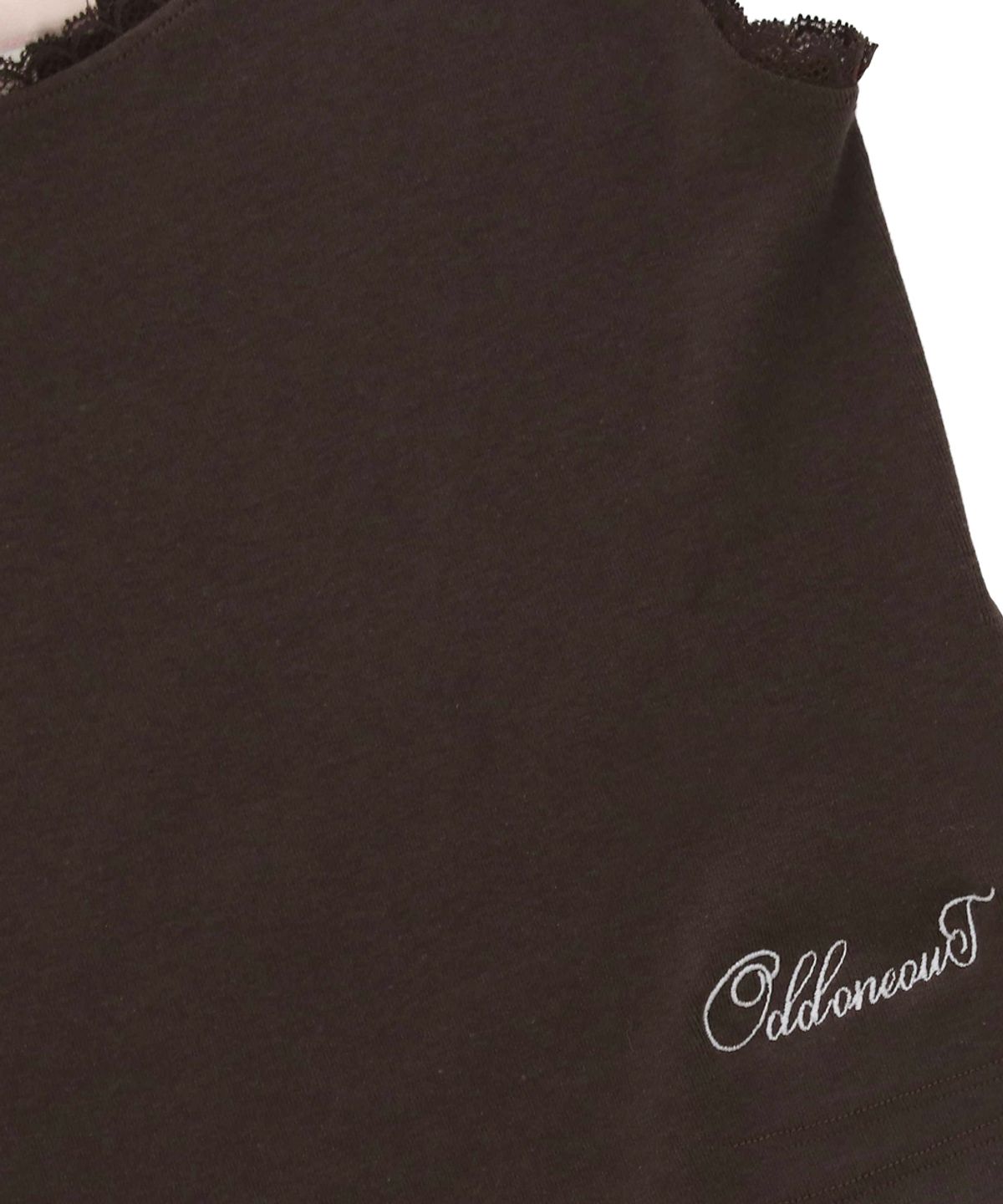오드원아웃(ODDONEOUT) MONO LACE SLEEVELESS TOP BROWN
