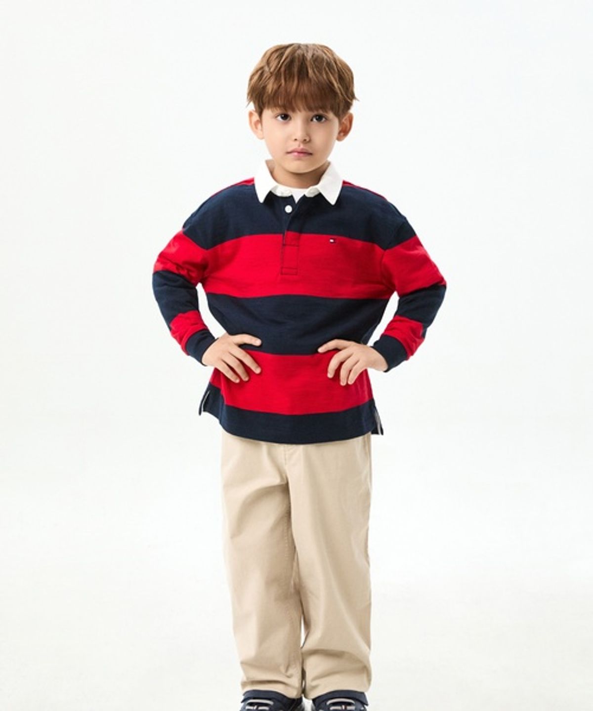 타미힐피거 키즈(TOMMY HILFIGER KIDS) 슬럽 럭비 스트라이프 폴로 셔츠