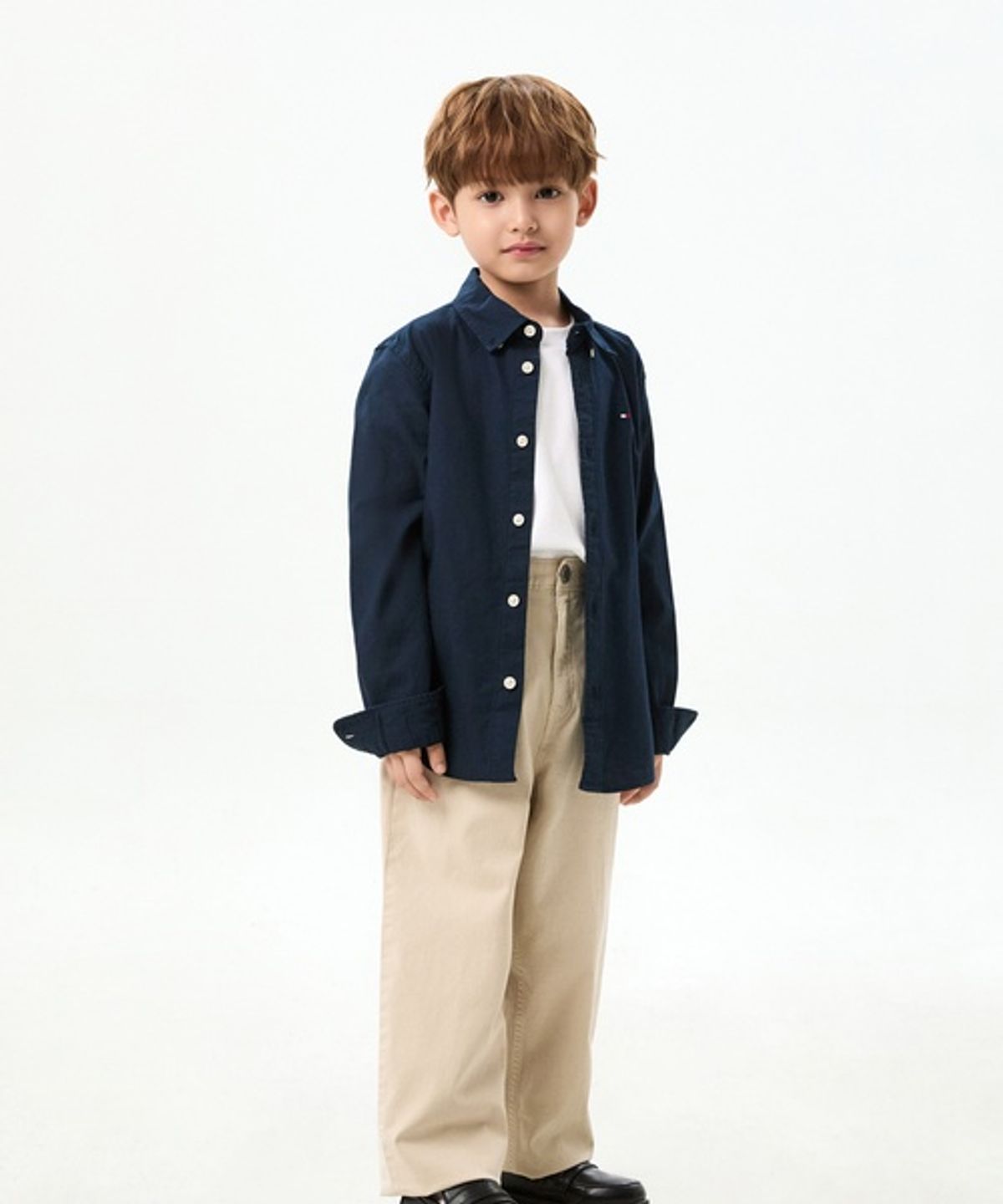 타미힐피거 키즈(TOMMY HILFIGER KIDS) 플래그 옥스포드 롱 슬리브 셔츠