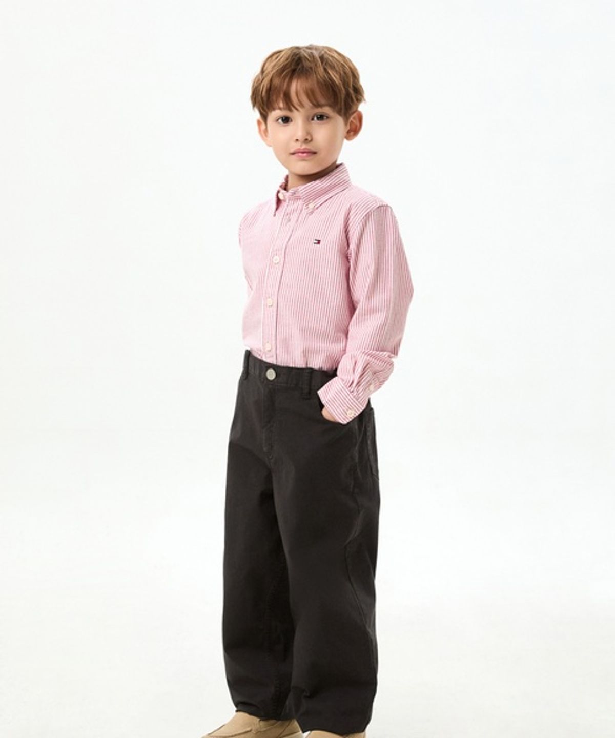 타미힐피거 키즈(TOMMY HILFIGER KIDS) 플래그 옥스포드 롱 슬리브 셔츠