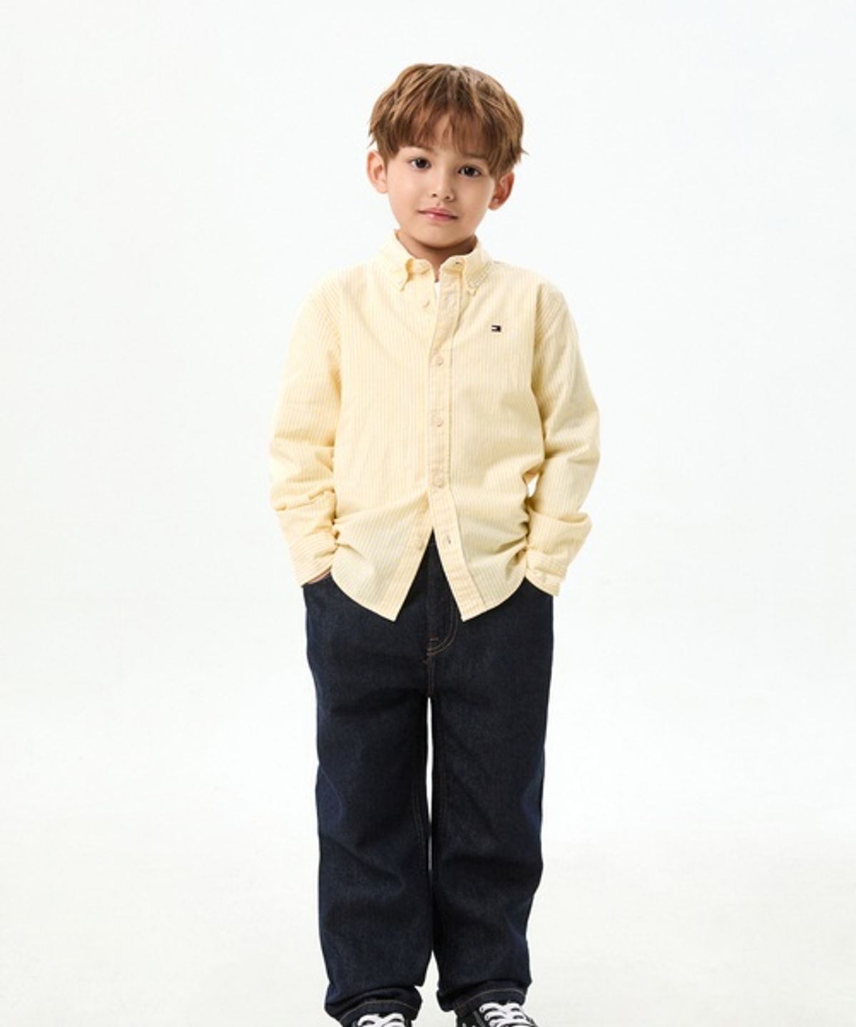 타미힐피거 키즈(TOMMY HILFIGER KIDS) 플래그 옥스포드 롱 슬리브 셔츠