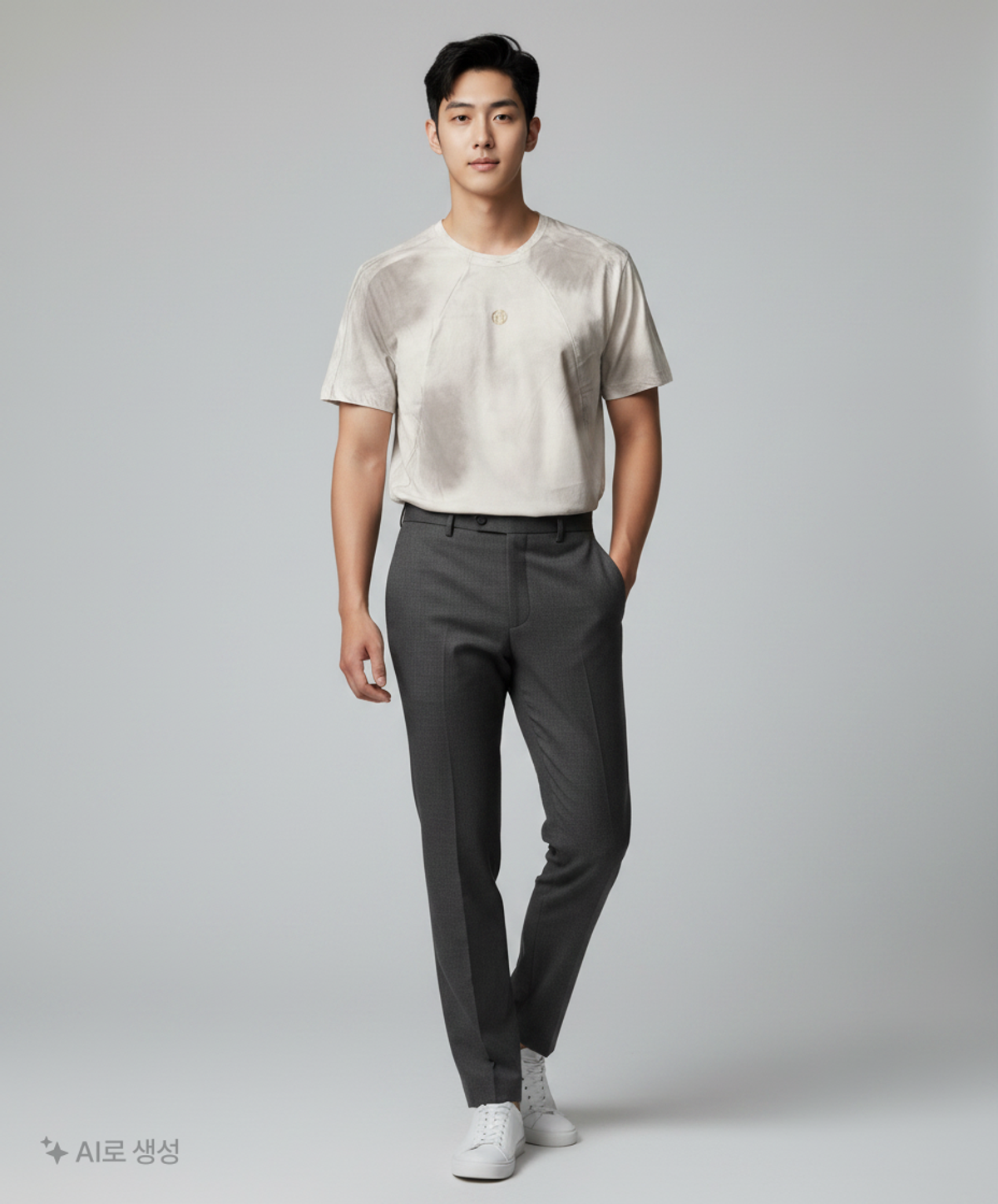 헤더헬렌(HEDER HELEN) UNBALANCE DIRTY HALF-T WASHED WHITE S