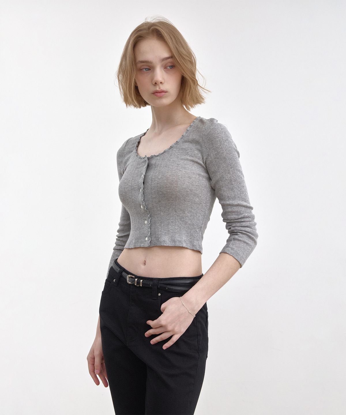 어스아카이브(USS ARCHIVE) US502 슬림 스트레이트 플레어진 (블랙)