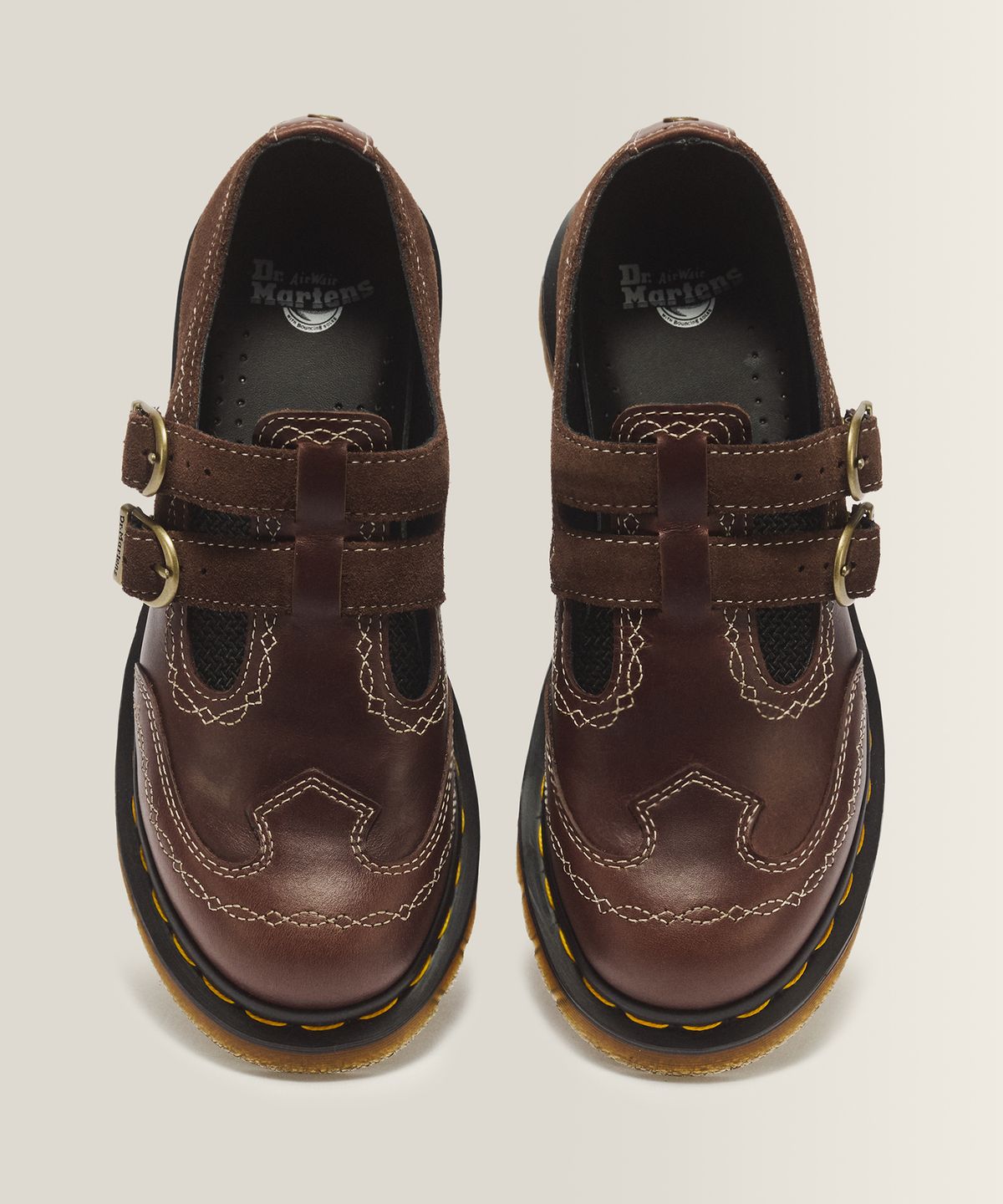 닥터마틴(DR.MARTENS) 8065 로데오 메리 제인 - 다크 브라운 클래식 풀업 & 브롱스 스웨이드 / 43619200