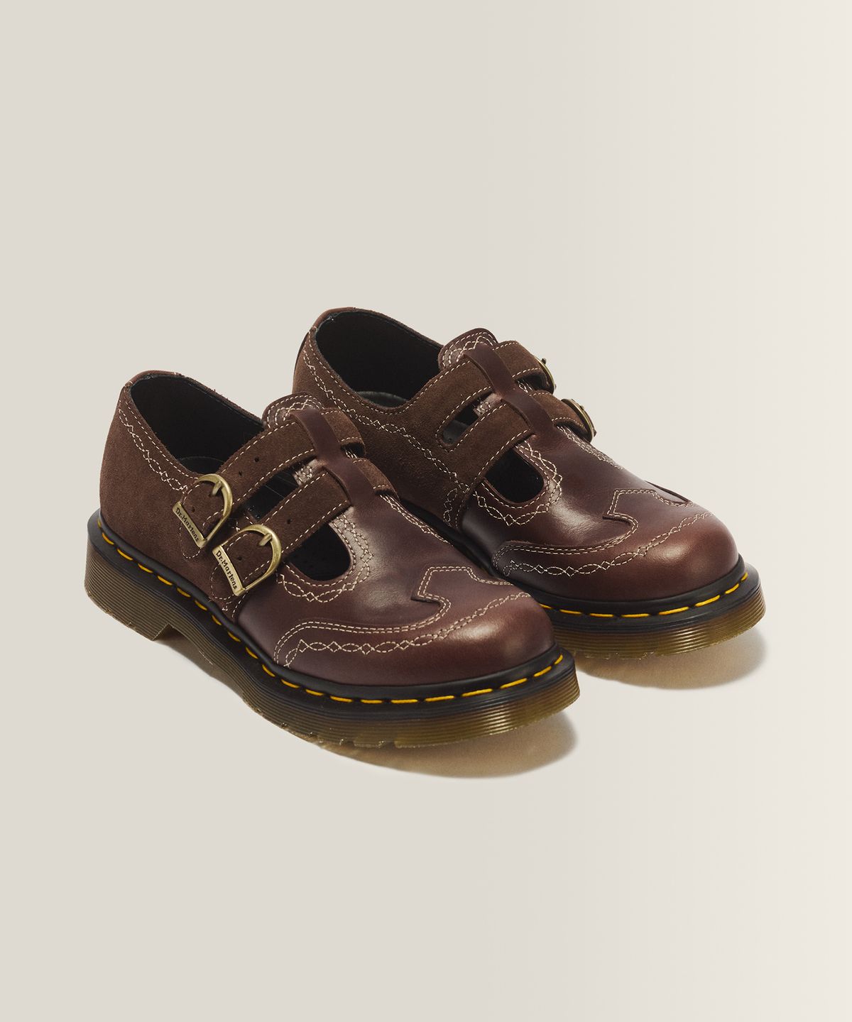닥터마틴(DR.MARTENS) 8065 로데오 메리 제인 - 다크 브라운 클래식 풀업 & 브롱스 스웨이드 / 43619200