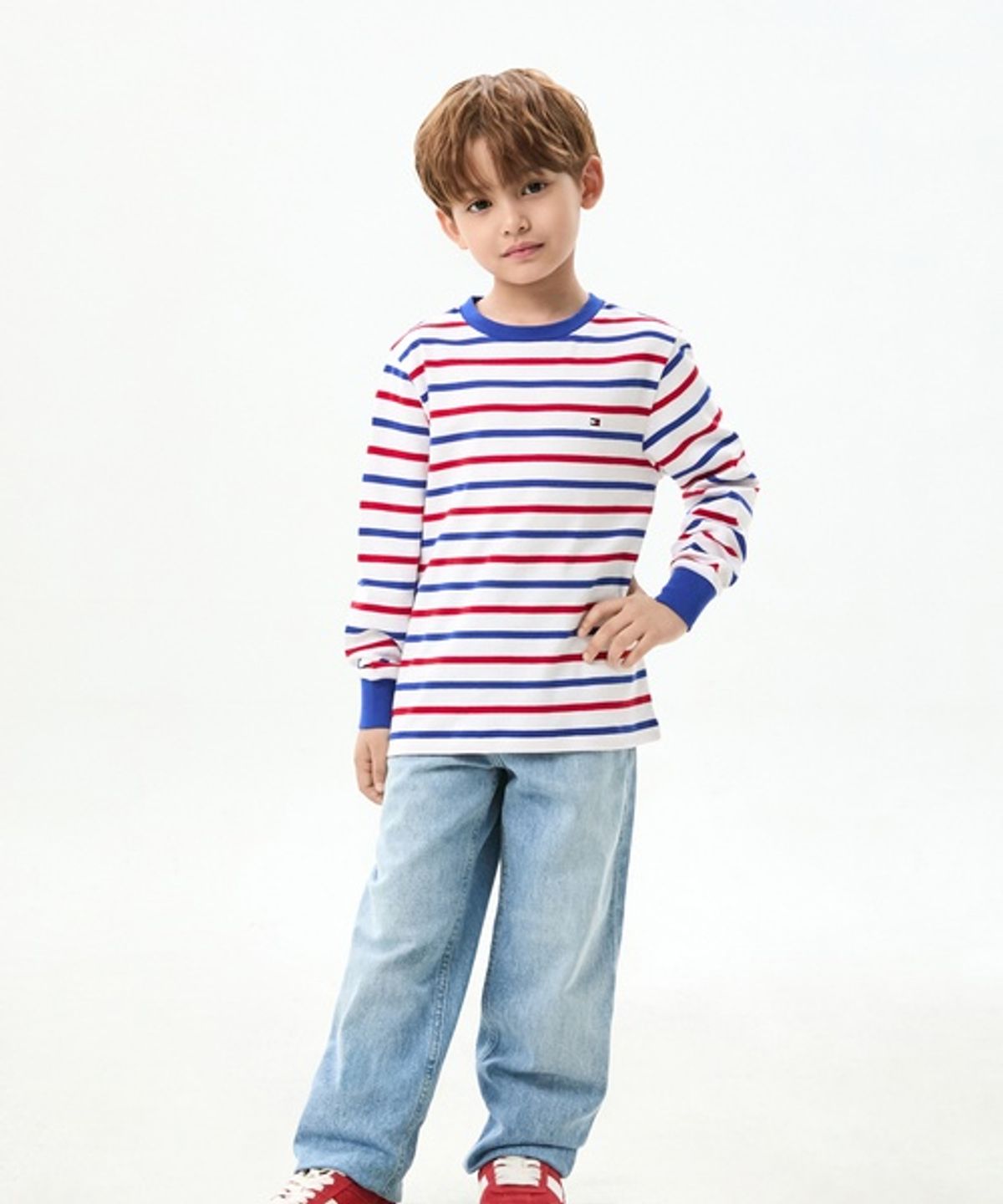 타미힐피거 키즈(TOMMY HILFIGER KIDS) 스트라이프 롱 슬리브 티셔츠
