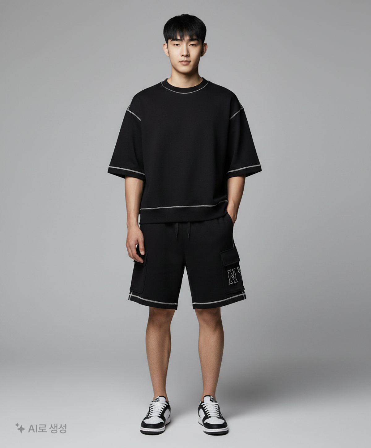 엠엘비(MLB) 베이직 쿠퍼스 로고 빈티지 6부 반바지 NY (D.Charcoal Grey) M