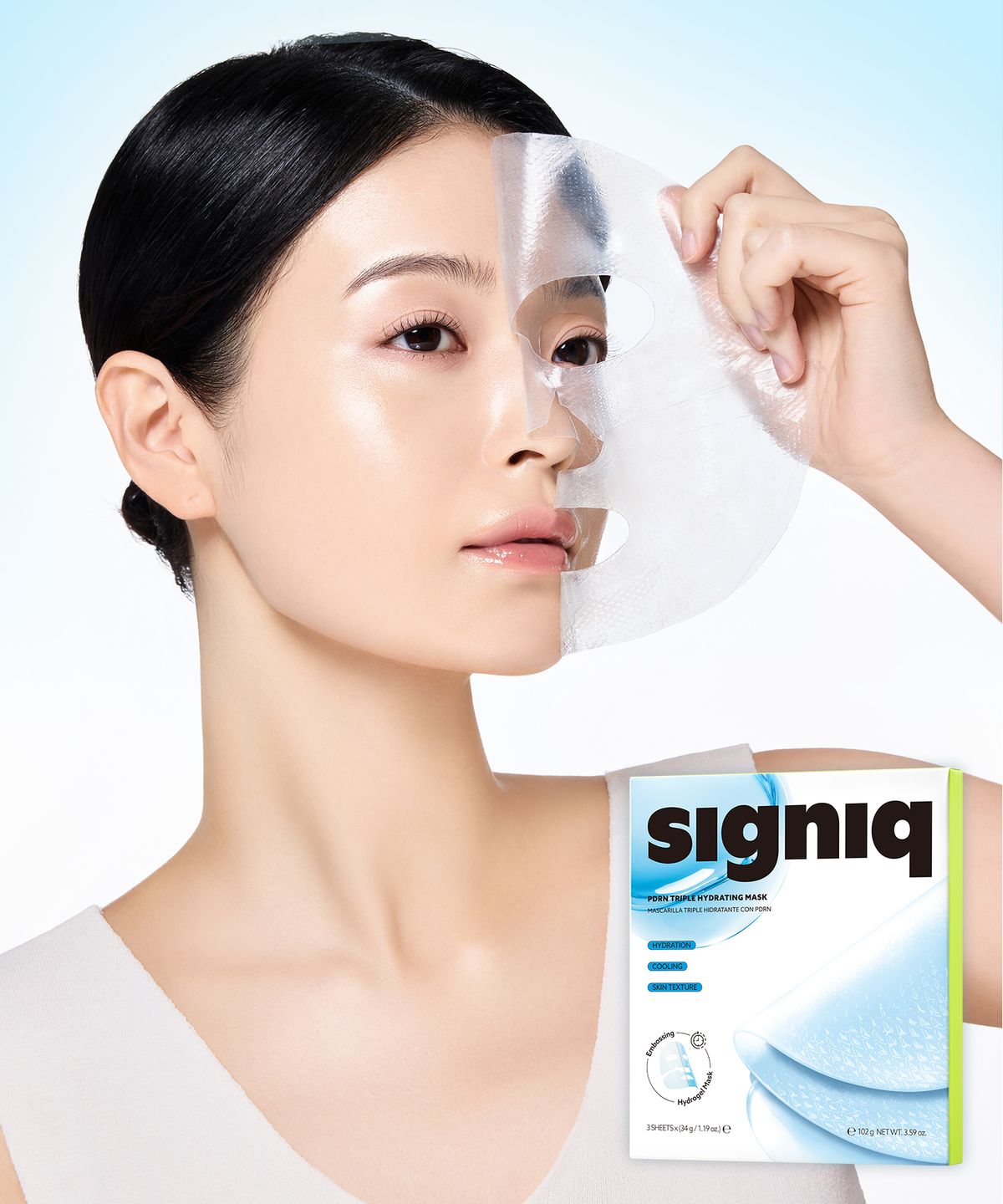 시그닉(SIGNIQ) [SET] PDRN 하이드레이팅 겔 마스크 3매입 x 2개