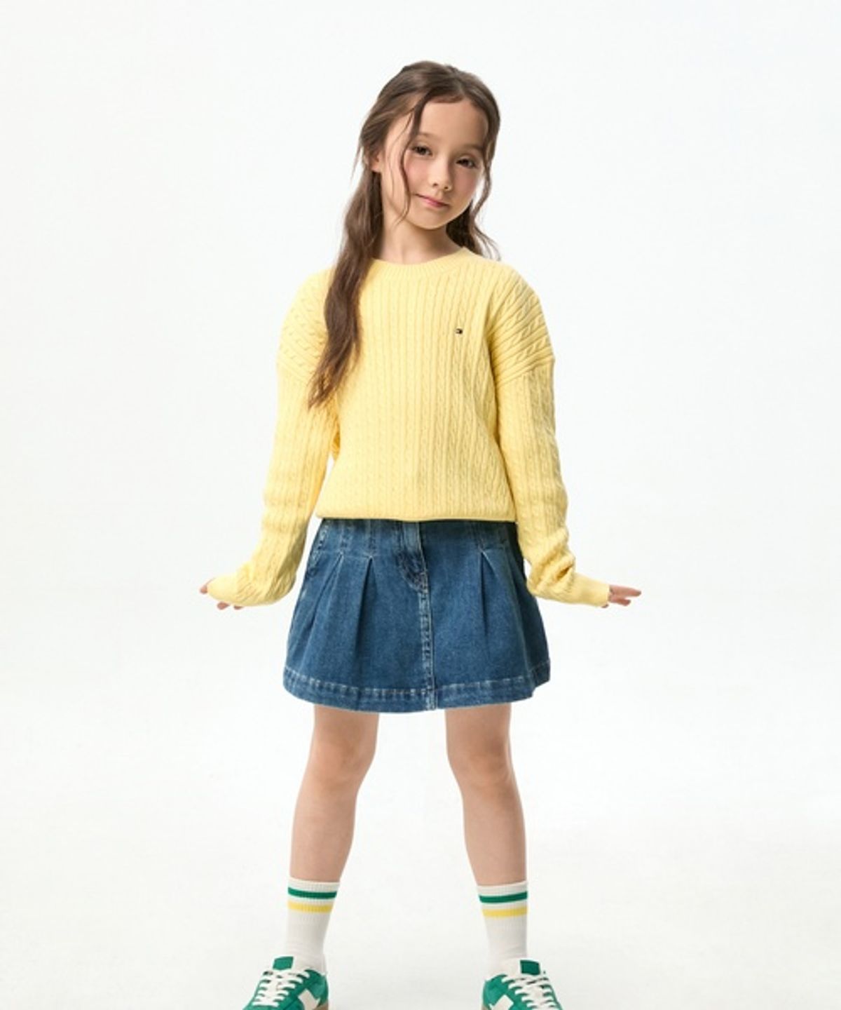 타미힐피거 키즈(TOMMY HILFIGER KIDS) 케이블 로고 크루넥 스웨터