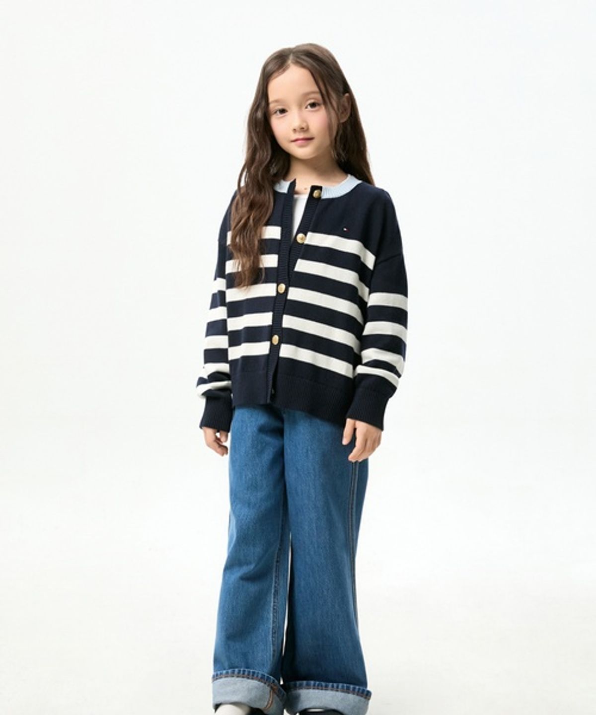 타미힐피거 키즈(TOMMY HILFIGER KIDS) 마린 스트라이프 가디건
