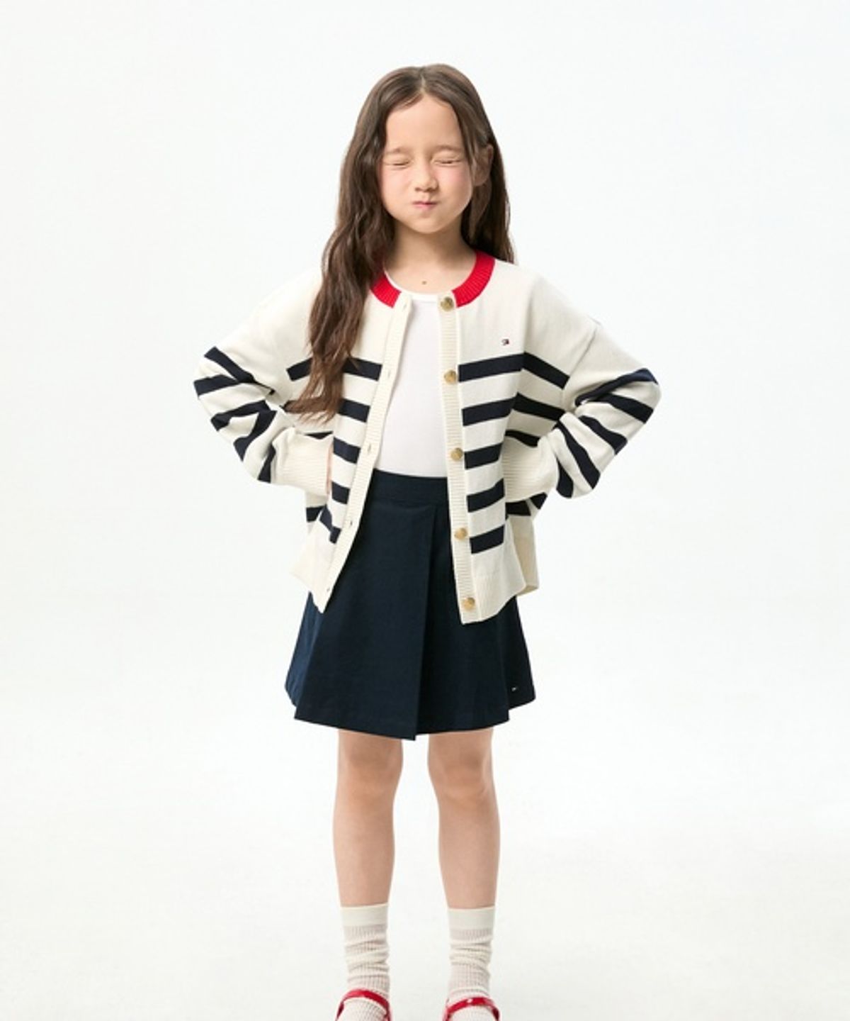 타미힐피거 키즈(TOMMY HILFIGER KIDS) 마린 스트라이프 가디건