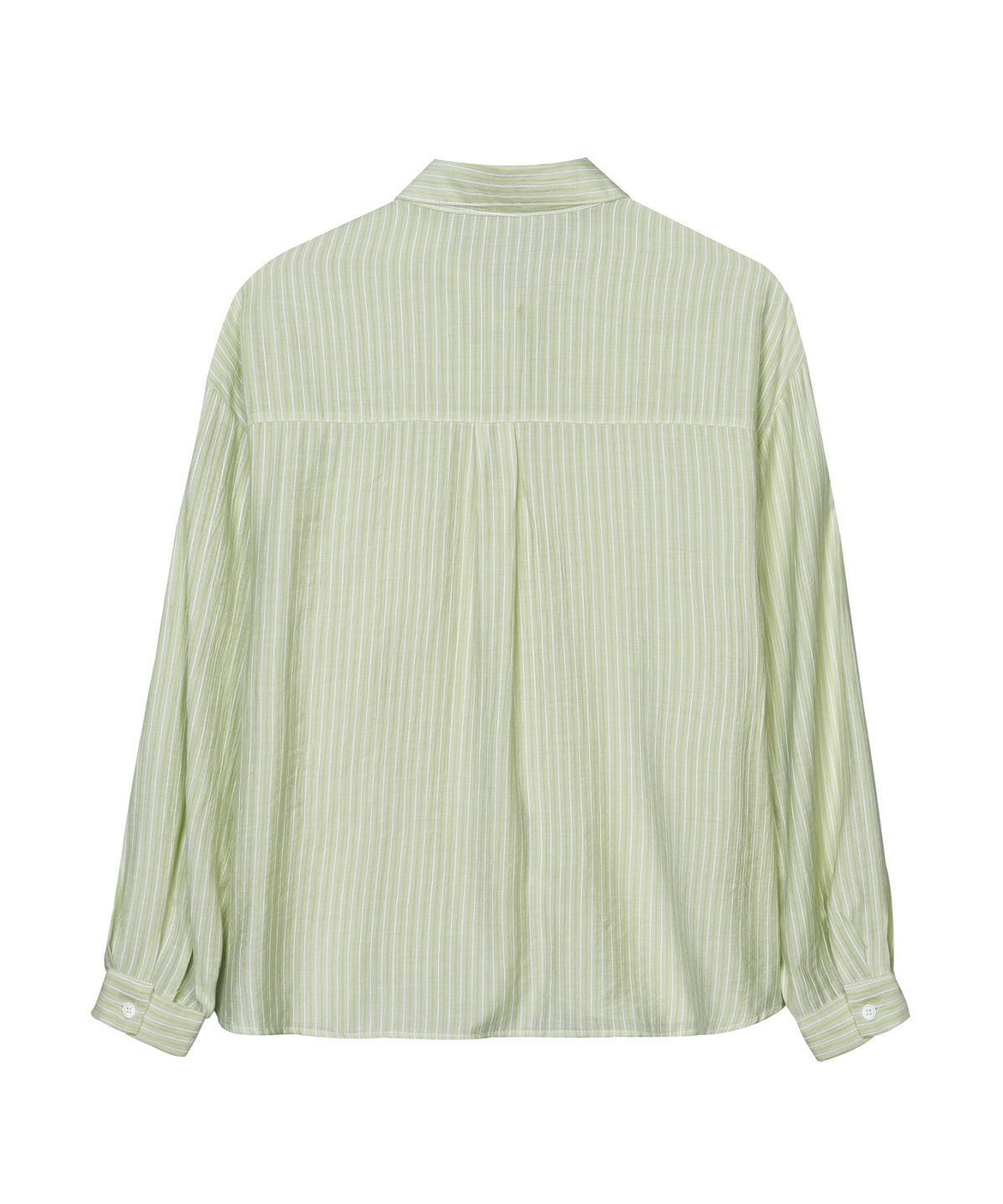 닉앤니콜(NICK&NICOLE) SHEER STRIPE OVERSIZED SHIRT_GREEN