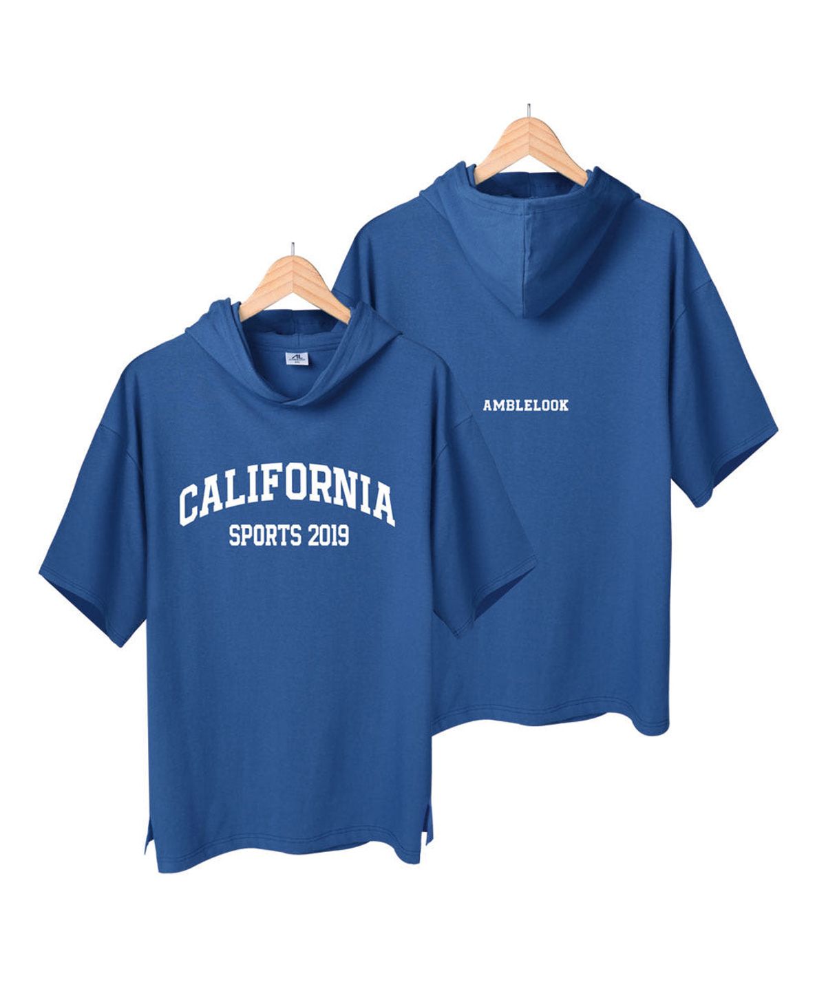 엠블룩(AMBLELOOK) 프리미엄 면스판 후드반팔티 CALIFORNIA (4color)
