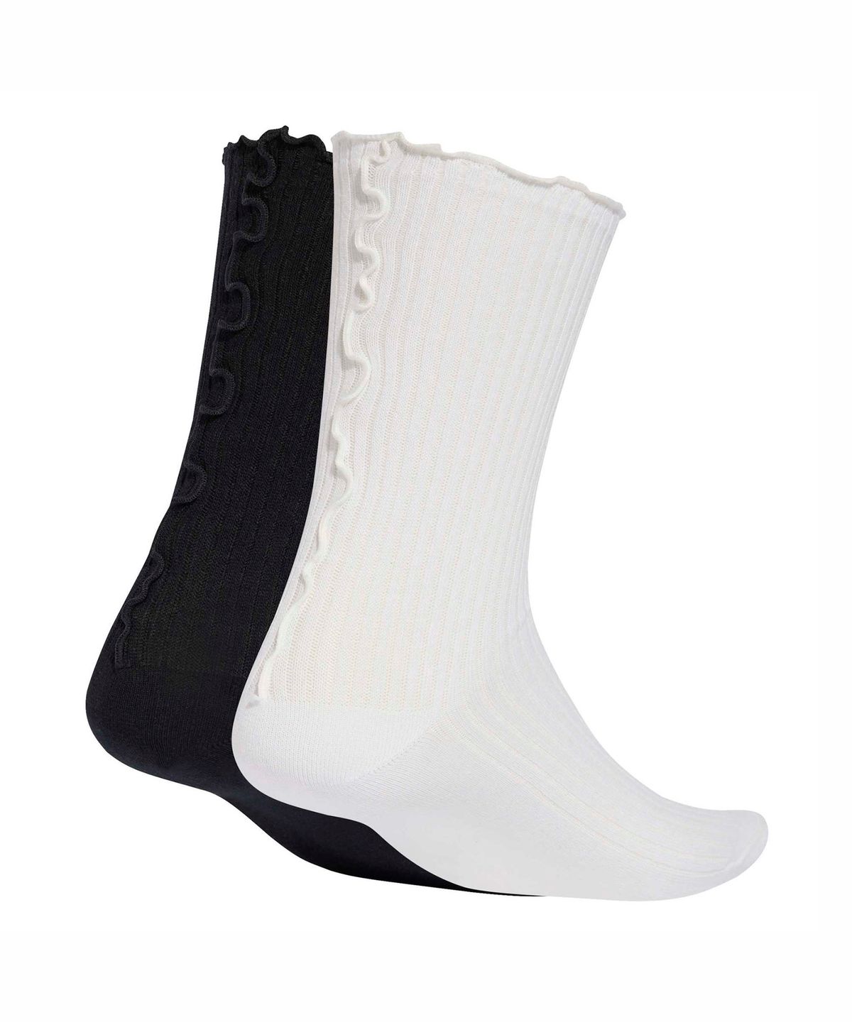 아디다스(ADIDAS) 러플 크루 삭스 2켤레 - 블랙:화이트 / KR4222