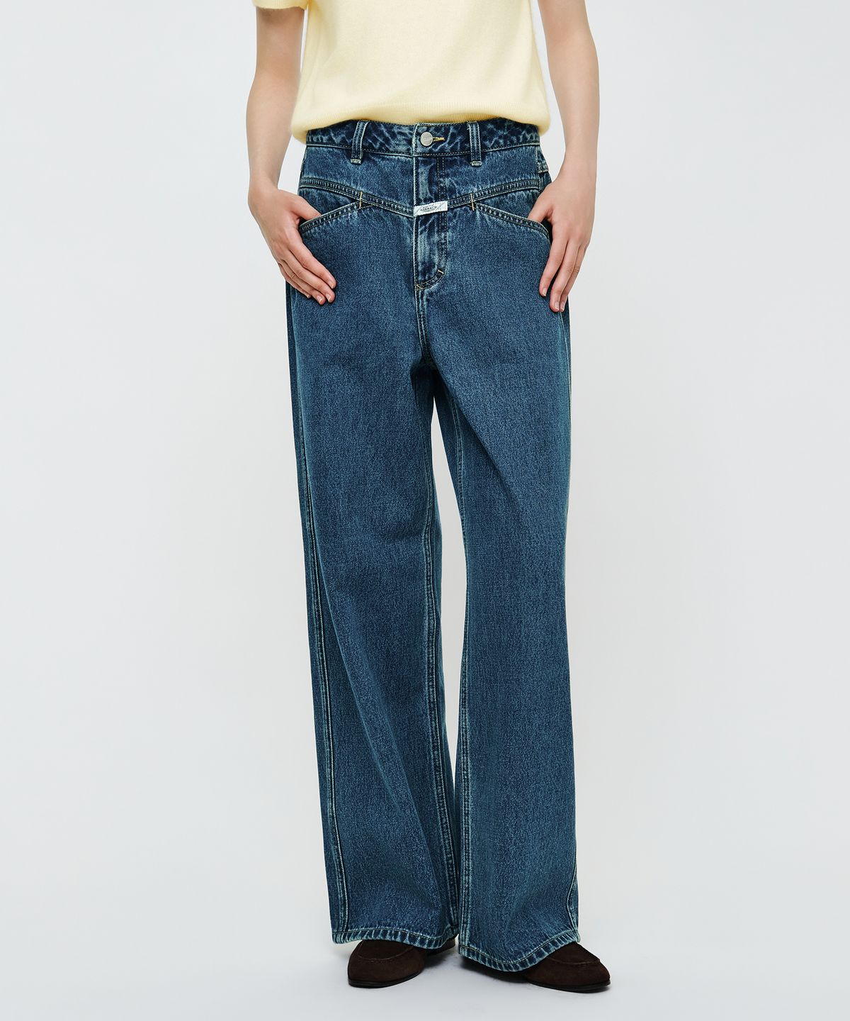 마리떼 프랑소와 저버(MARITHÉ + FRANҪOIS GIRBAUD) W X-POCKET SEMI-WIDE DENIM PANTS blue