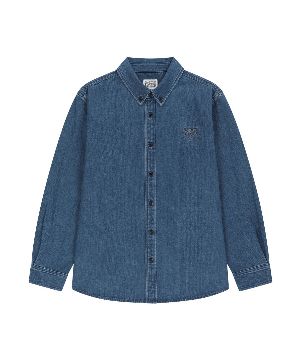 마리떼 프랑소와 저버(MARITHÉ + FRANҪOIS GIRBAUD) MICRO CLASSIC LOGO OVERSIZED DENIM SHIRT blue